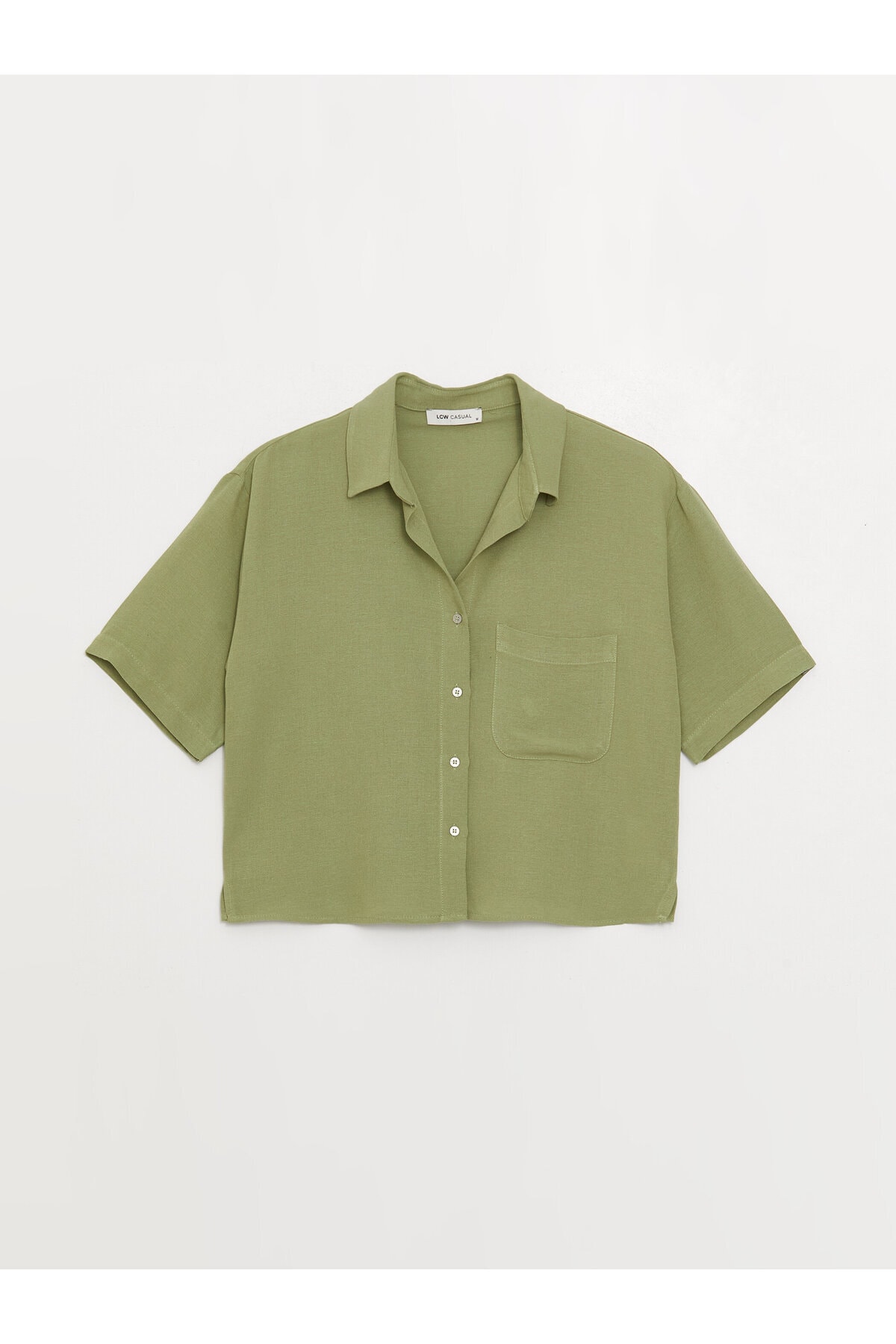 LC Waikiki Women's Plain Short Sleeve Poplin Shirt