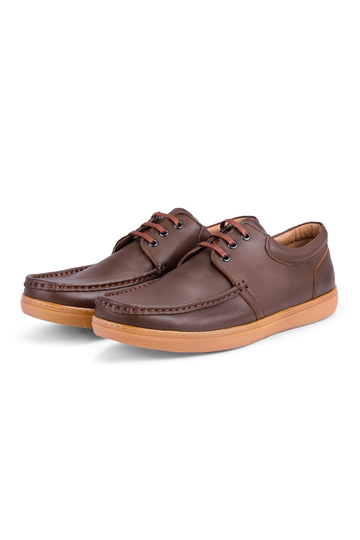 Levně Ducavelli Jazzy Genuine Leather Men's Casual Shoes Brown