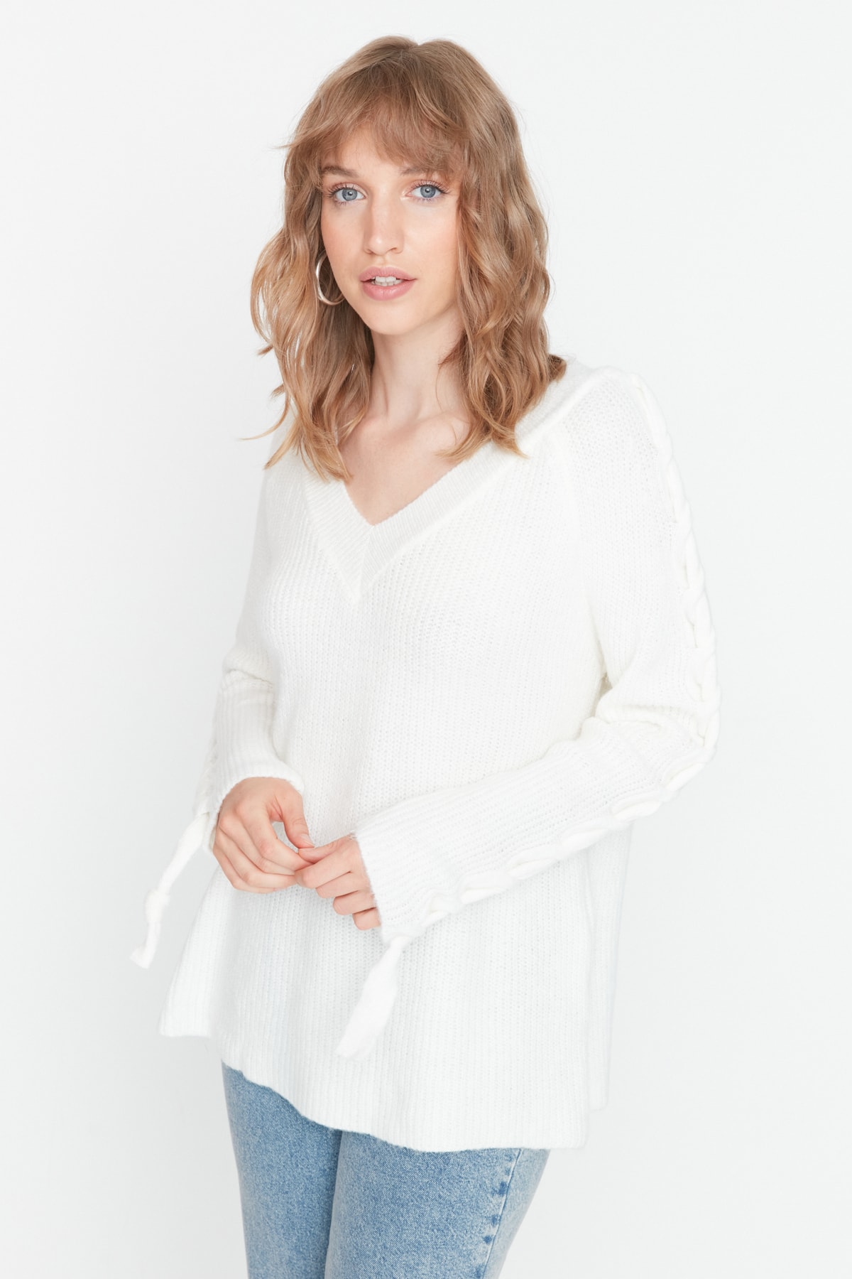 Trendyol Sweater - Ecru - Regular fit