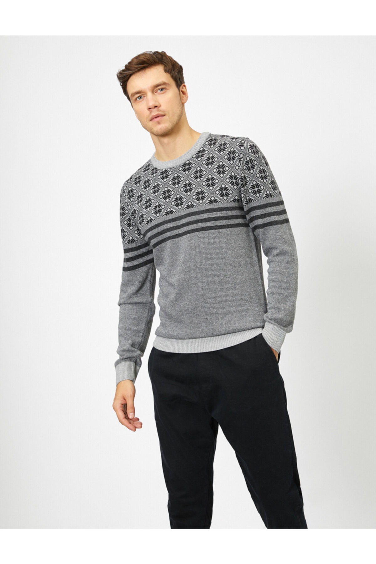 Koton Sweater - Gray - Slim fit