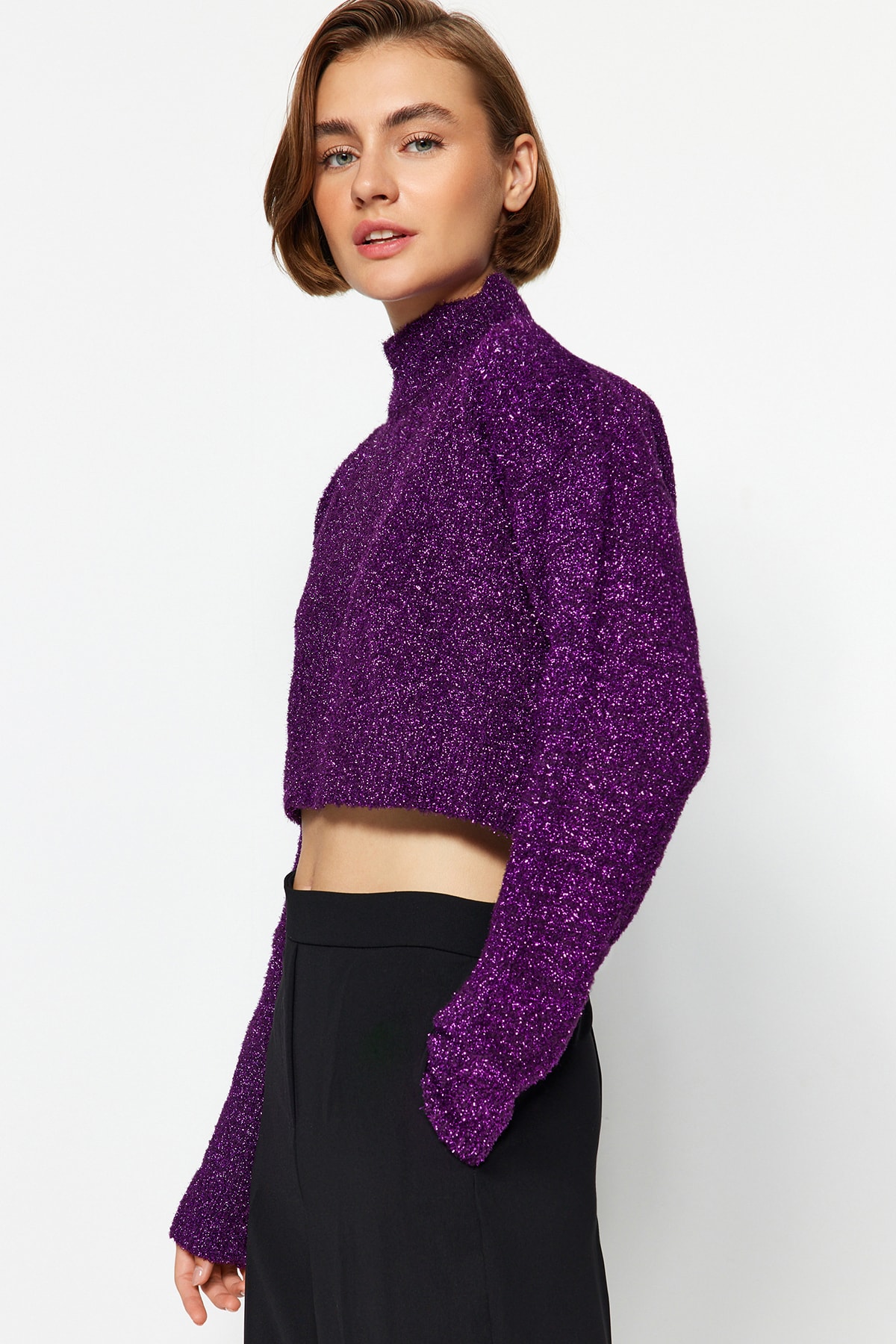 Trendyol Sweater - Purple - Regular fit