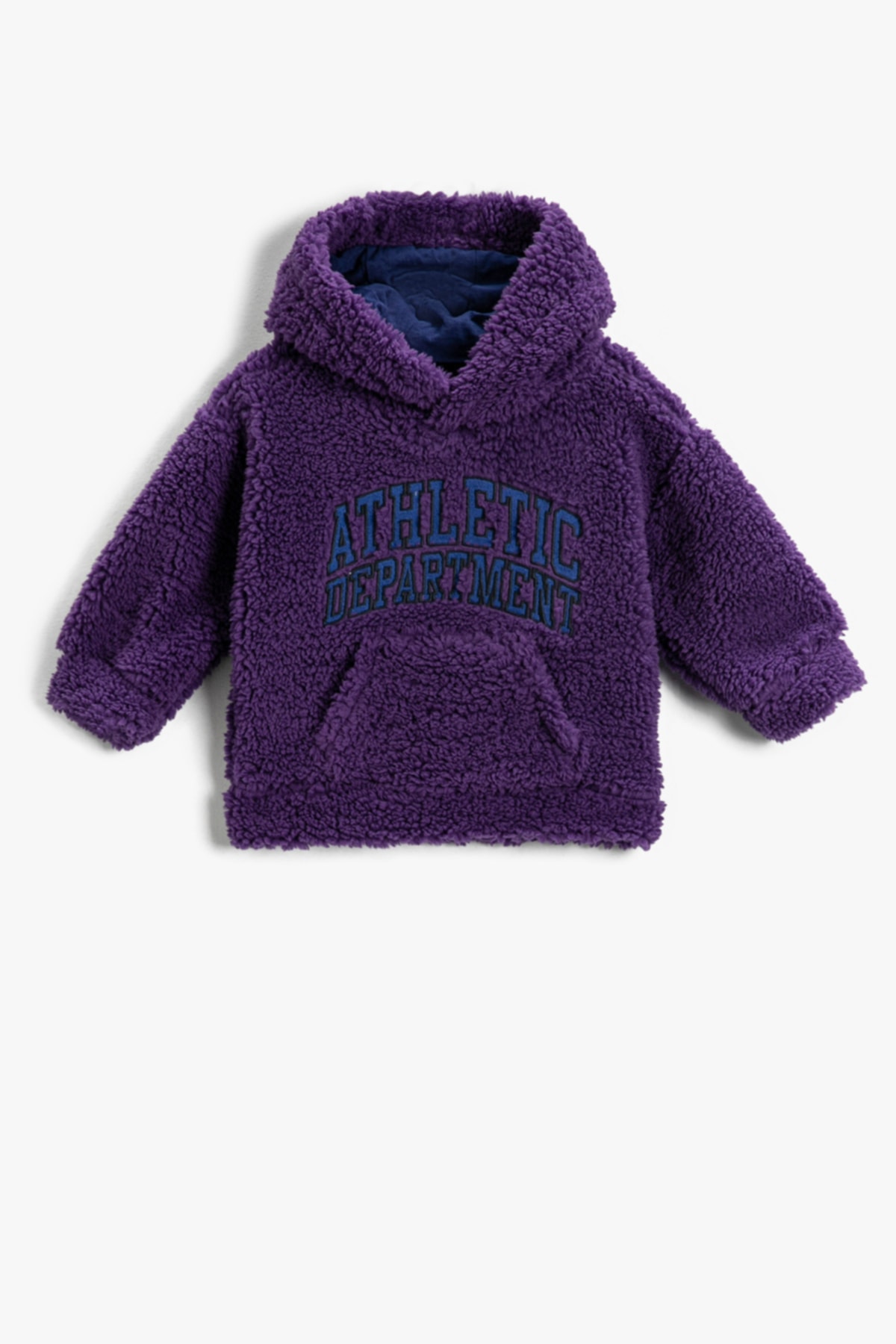 Koton Plush Hooded Kangaroo Pocket Sweatshirt