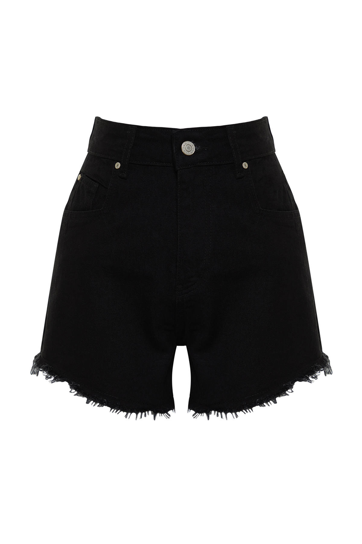 Trendyol Black Denim Tassel Beach Shorts