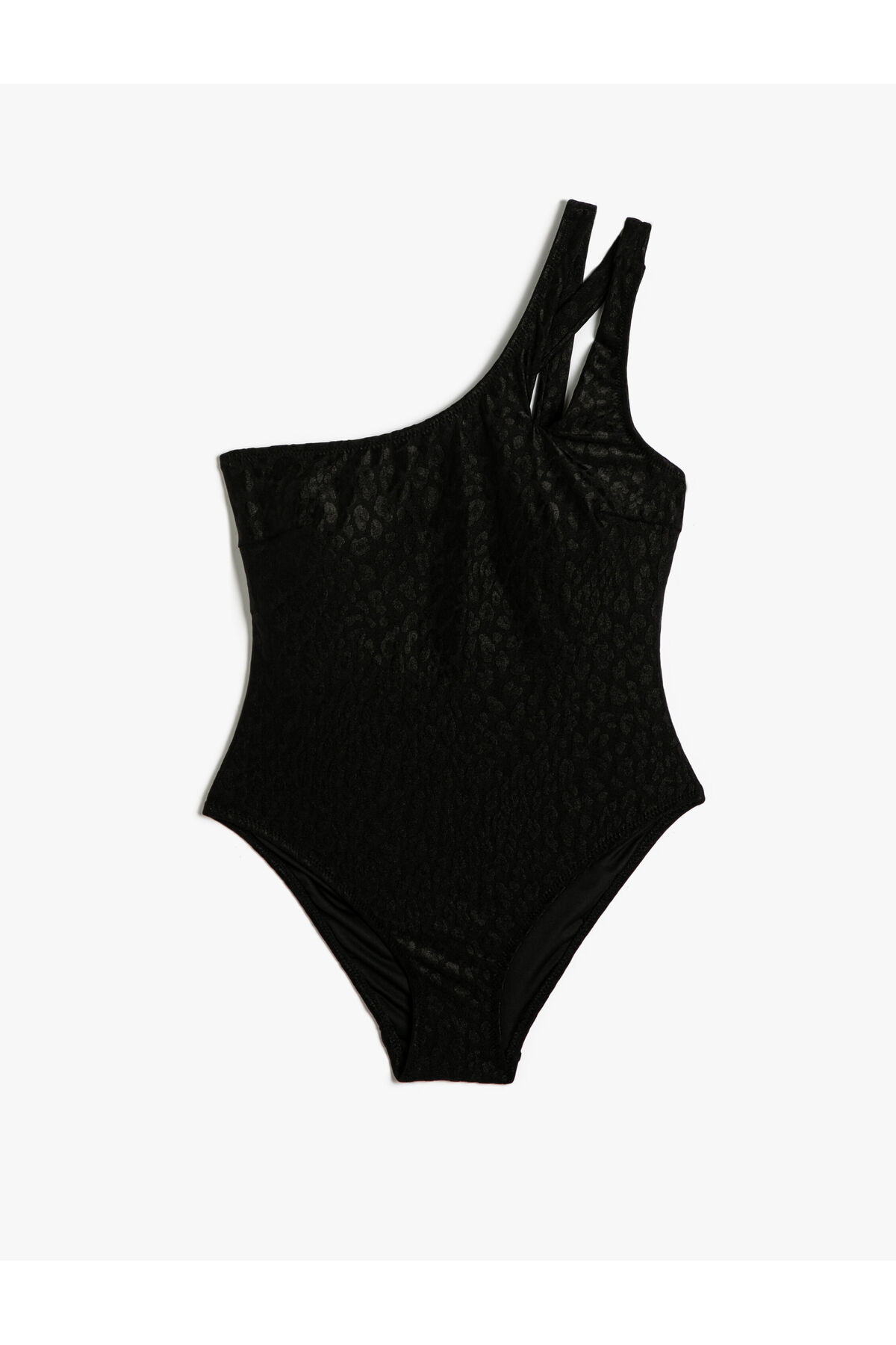 Levně Koton One-Shoulder Swimsuit Window Detailed Textured Lined