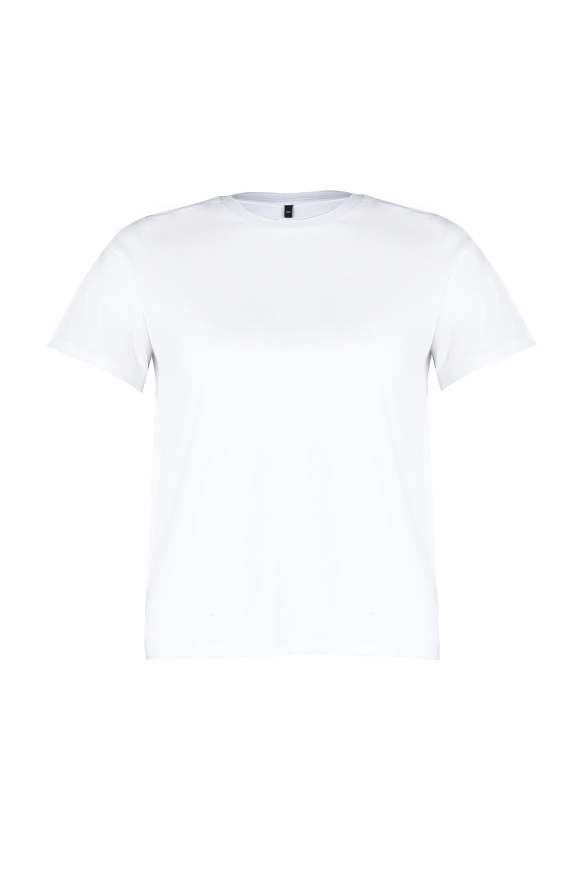 Levně Trendyol Curve White 100% Cotton Premium Crew Neck Knitted T-Shirt