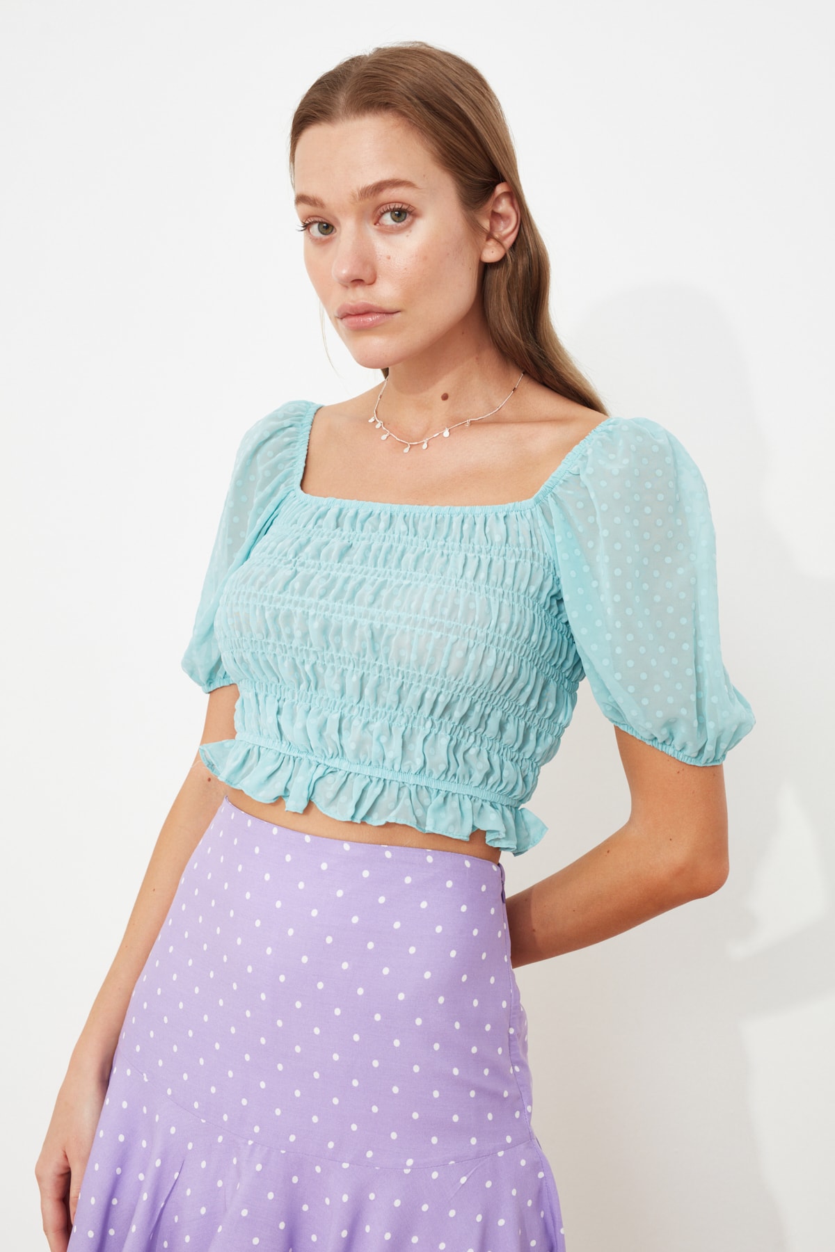 Trendyol menta umăr detaliate Bluza