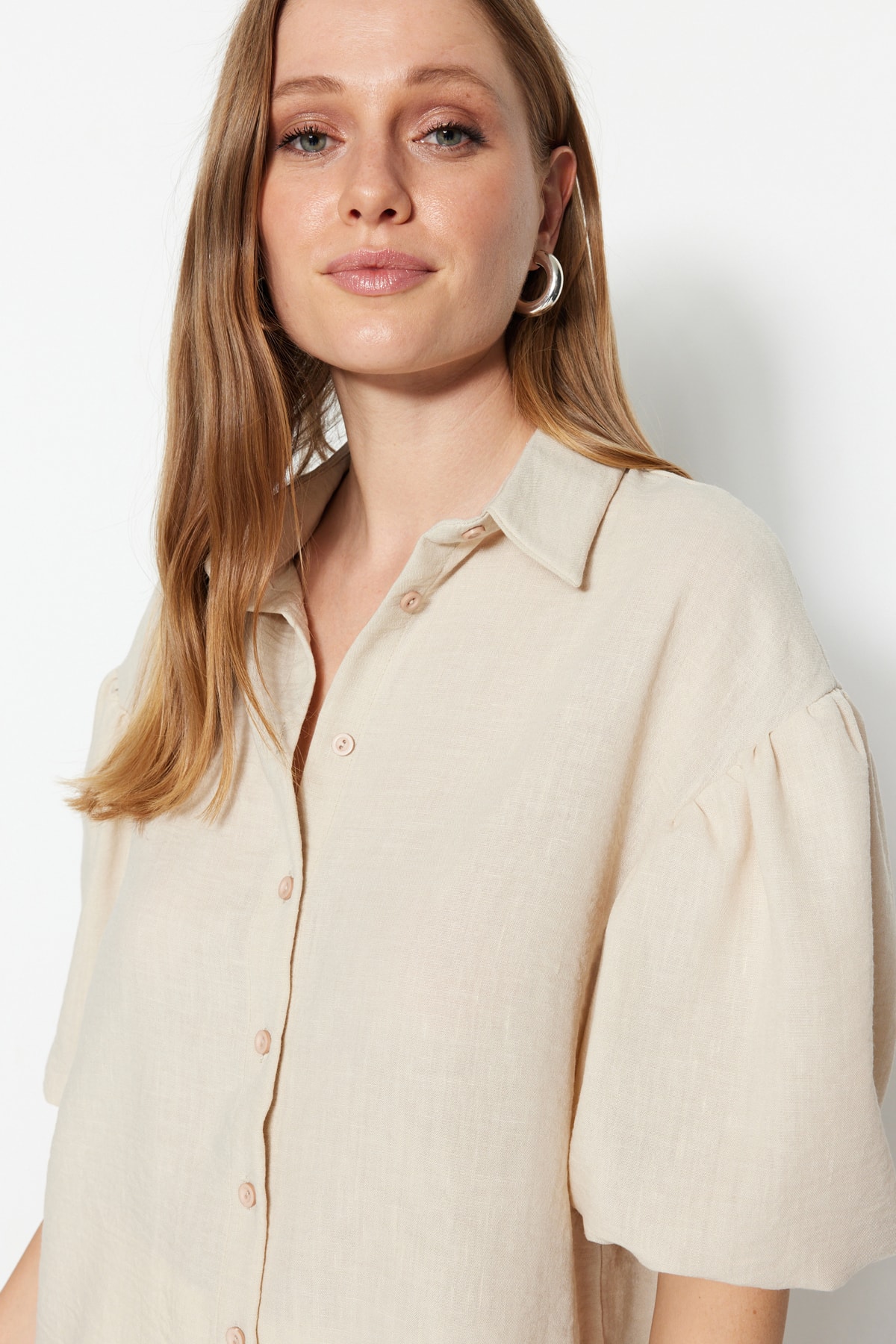 Trendyol Shirt - Beige - Regular fit