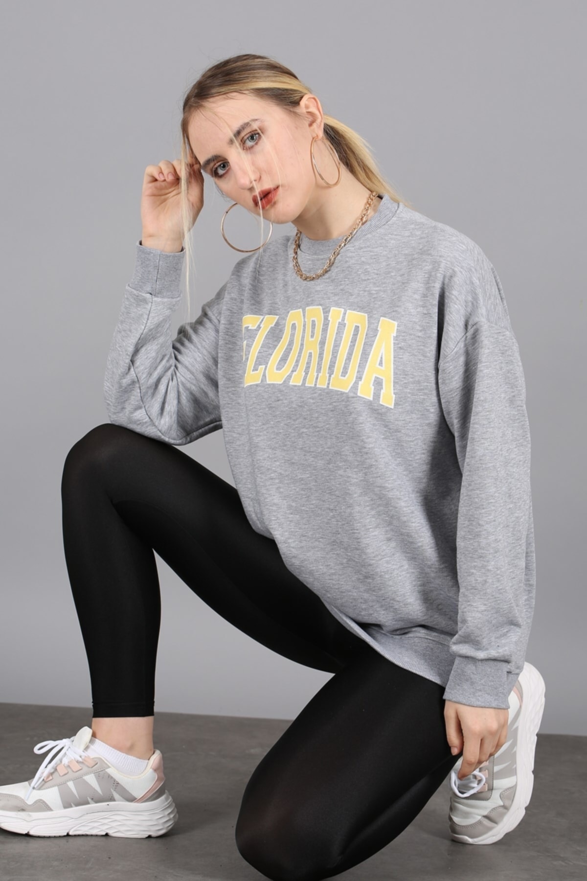 Madmext Mad Girls Yellow Sweatshirt