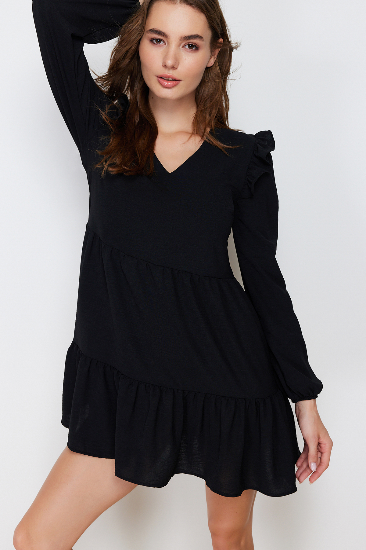 Trendyol Black Petite Plisate Rochie