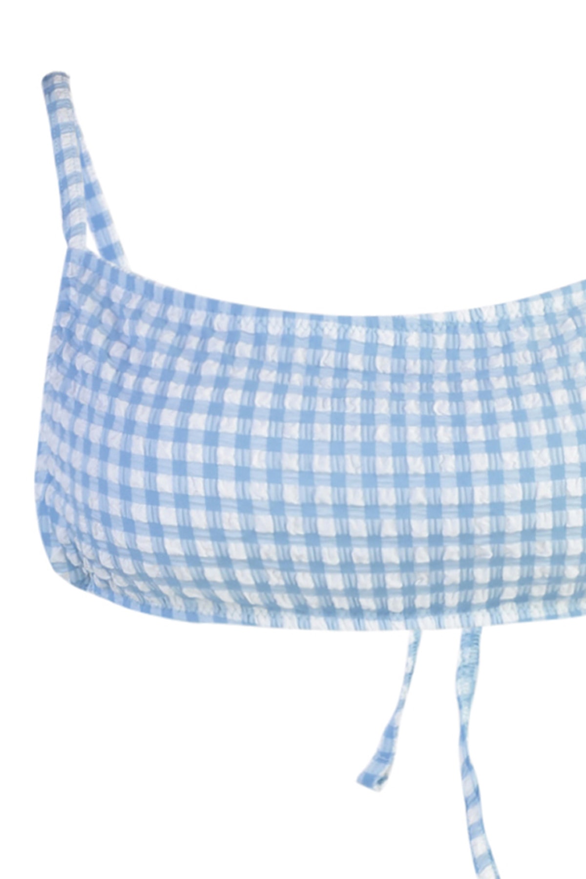 Top bikini tunel texturat Trendyol Blue Gingham