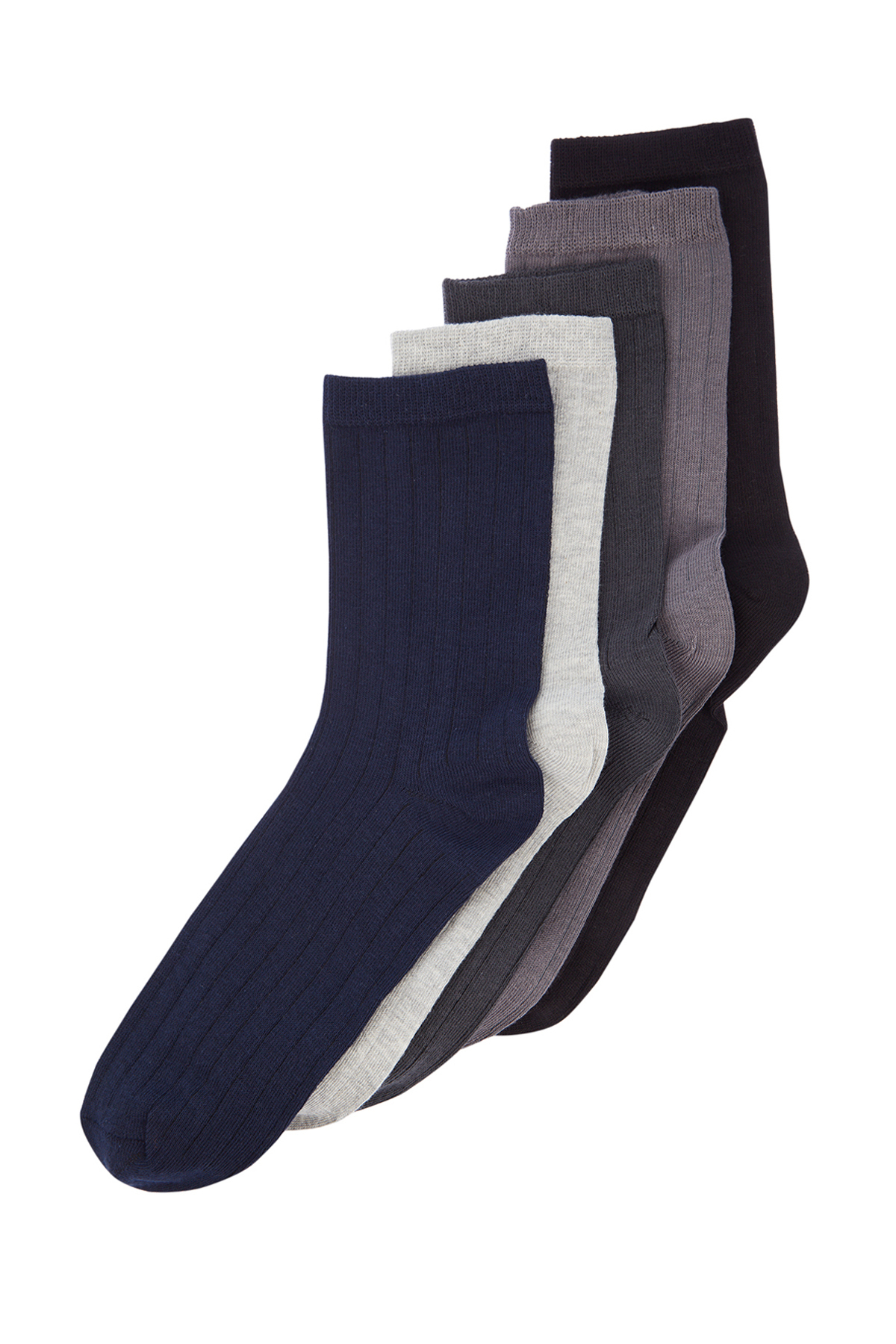 Levně Trendyol Multicolored Cotton 5 Pack Textured Socket-Long Socks