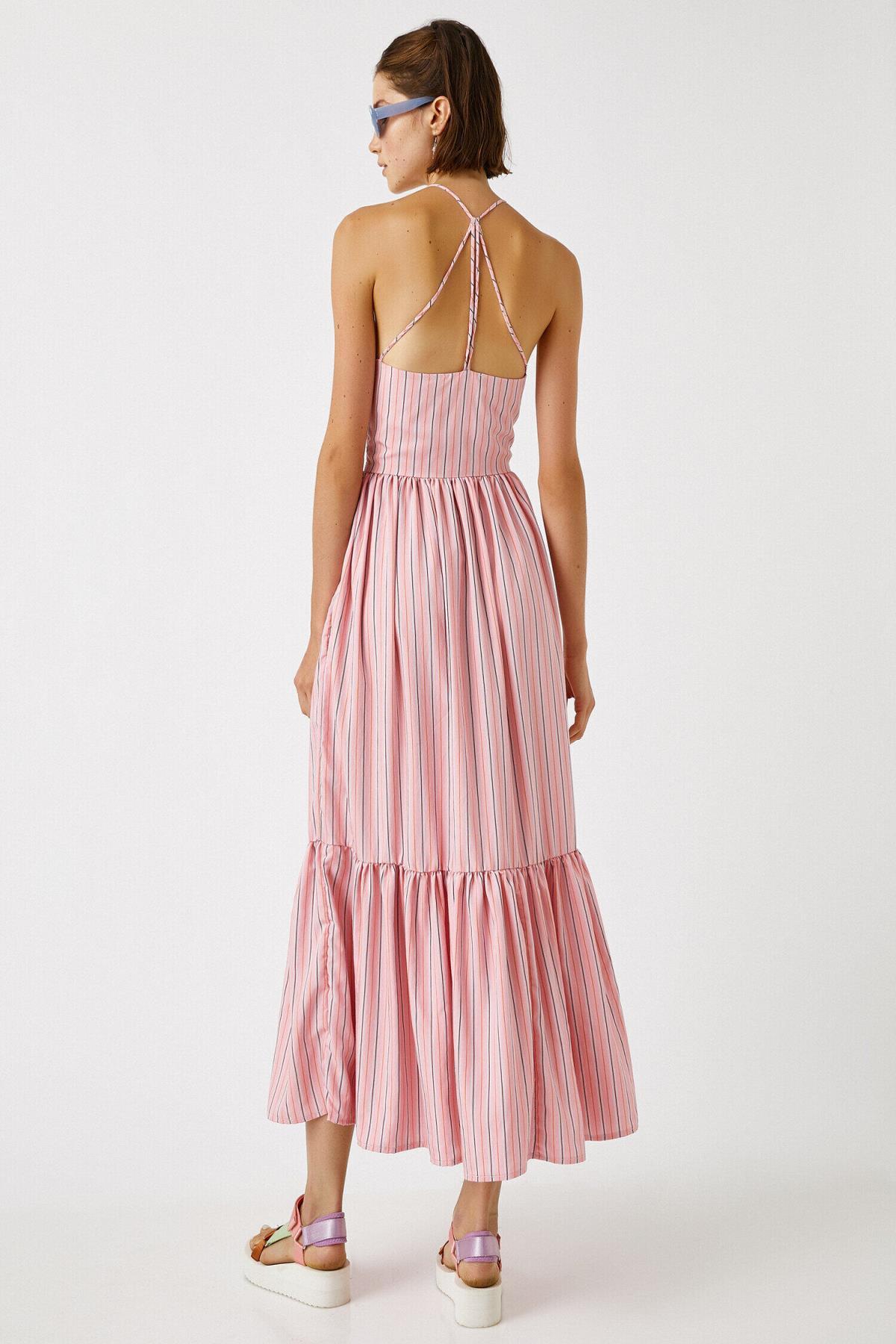 Koton femei cu dungi roz Rochie