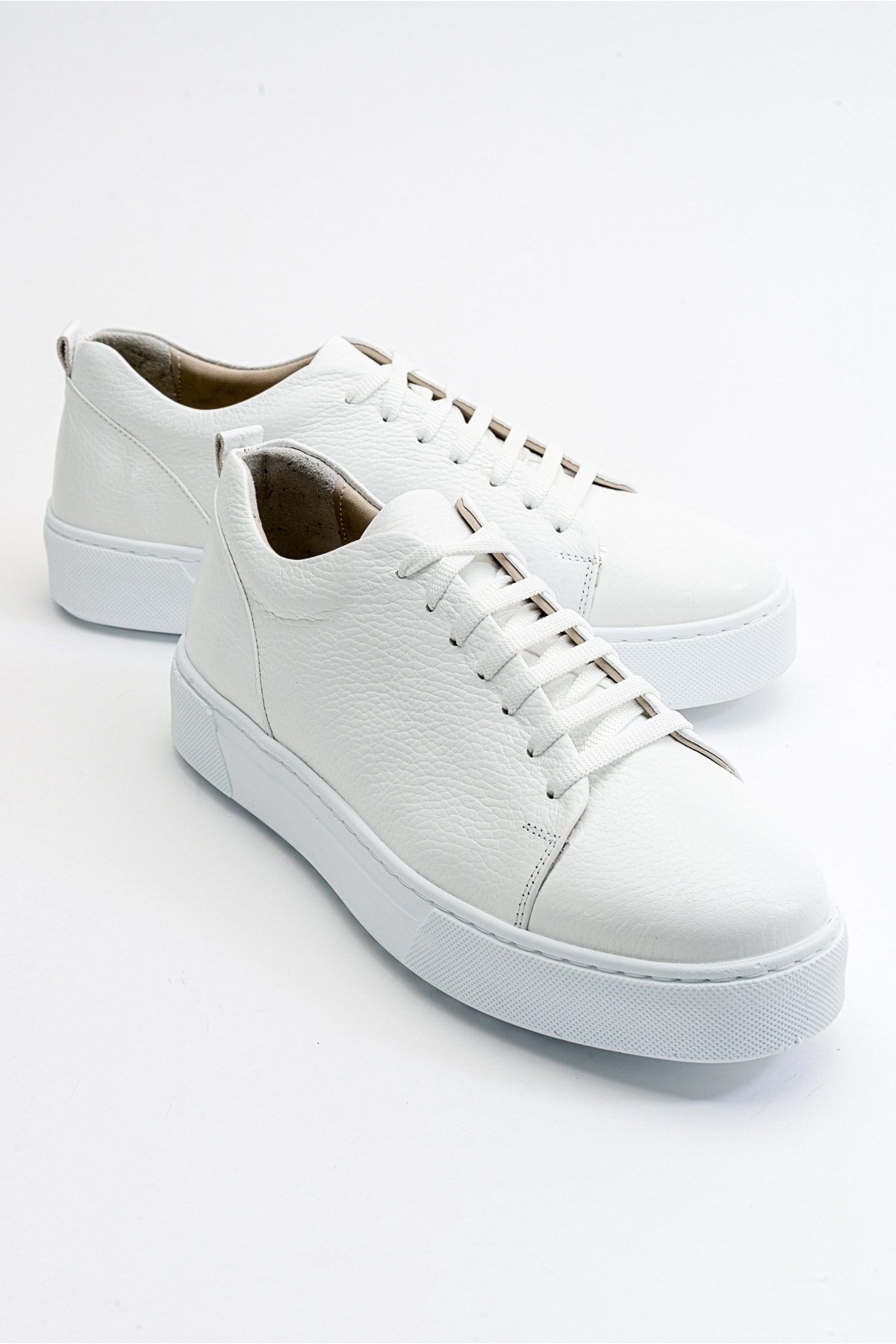 LuviShoes Renno White Leather Men's Shoes