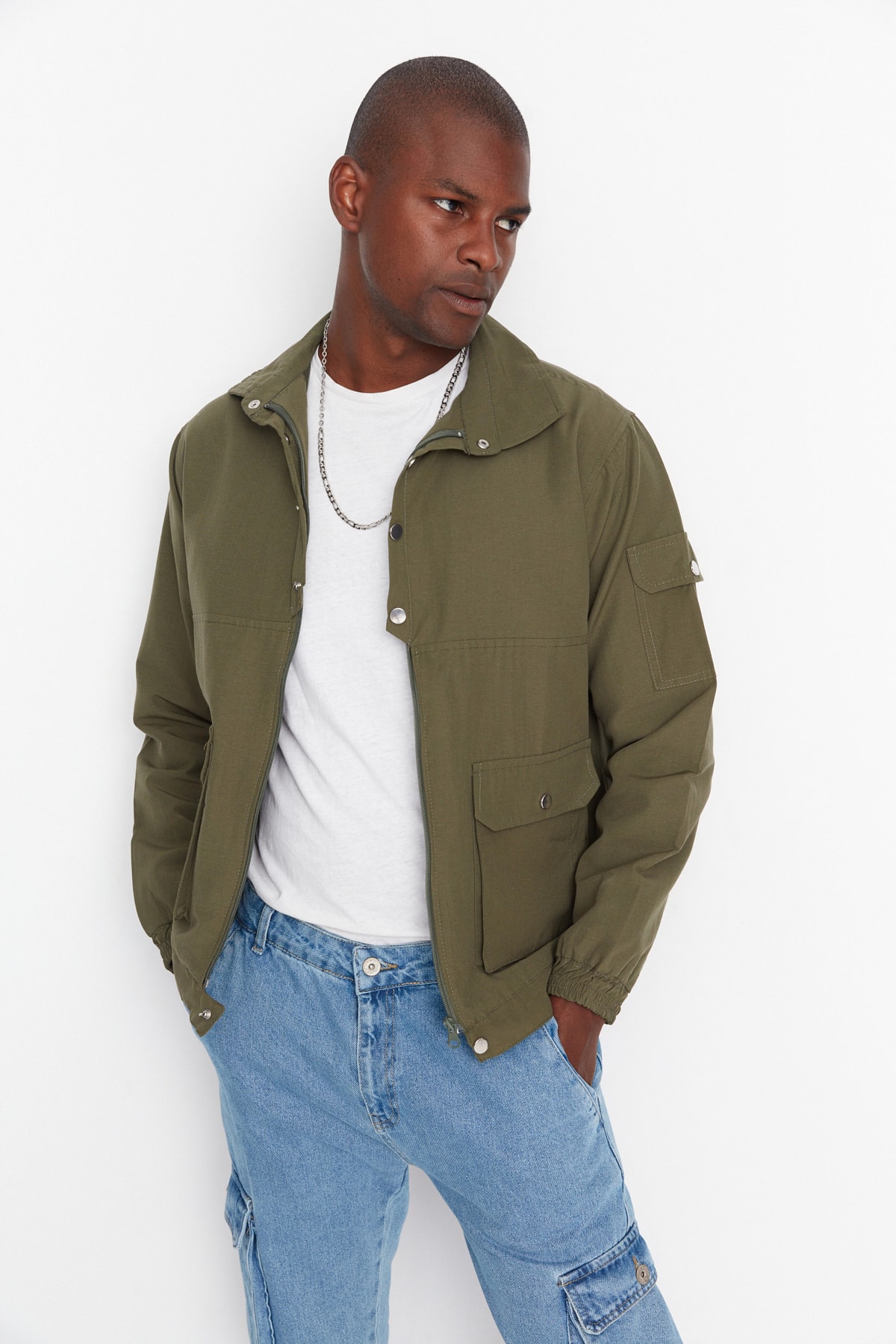 Trendyol Winter Jacket - Khaki - Basic