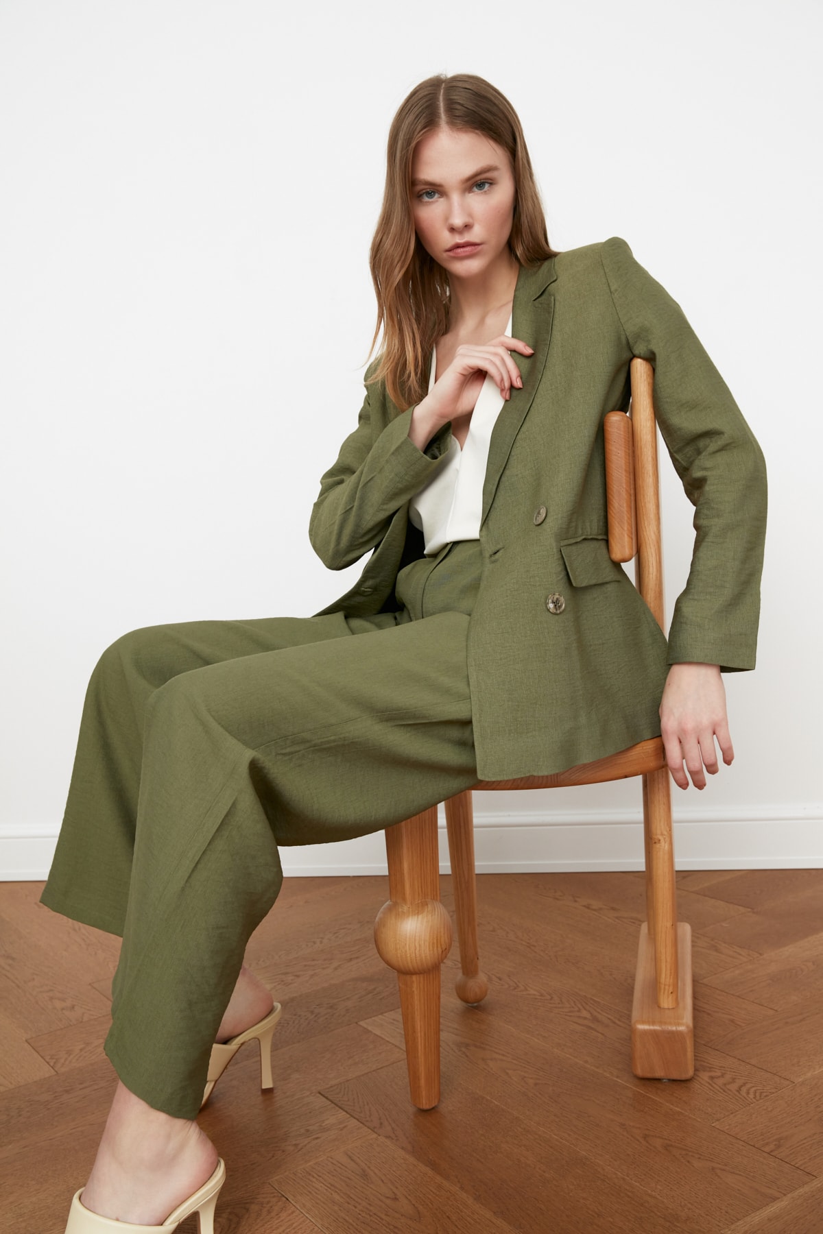 Trendyol Blazer - Green - Regular fit