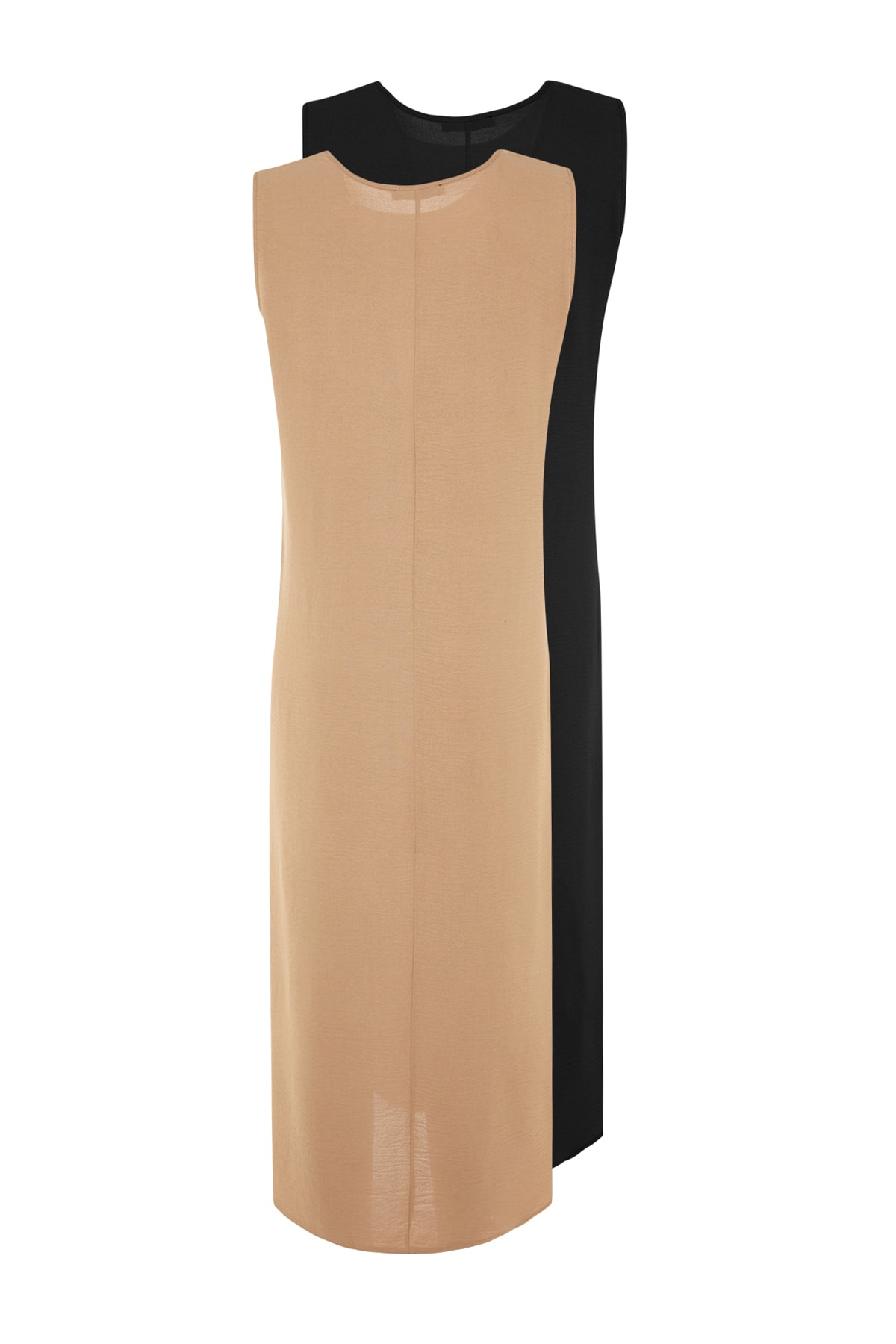 Trendyol negru-bej 2-pack Aerobin lenjerie de corp cu căptușeală țesută rochie