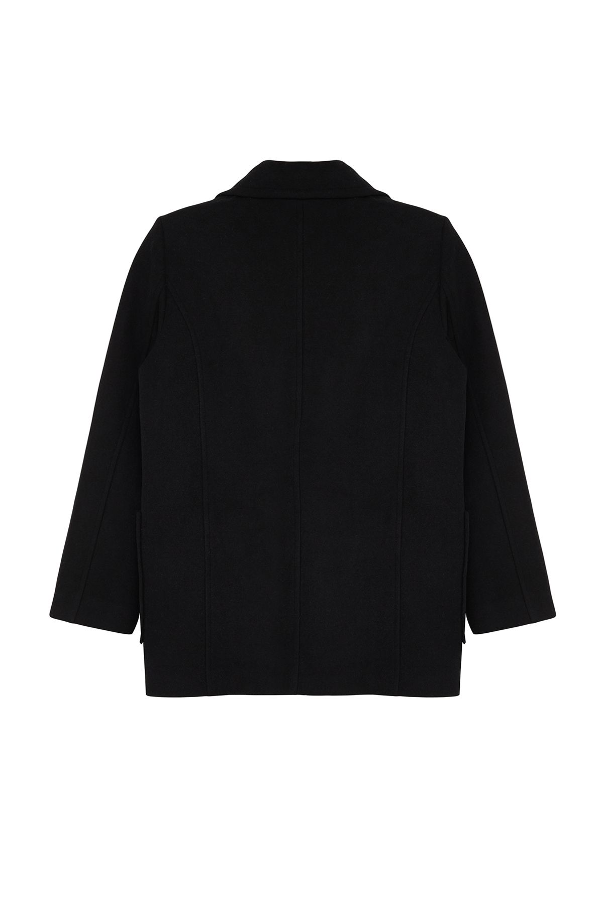 Trendyol Black Regular Pocket Detailed Soft Texture Short Jacket Coat