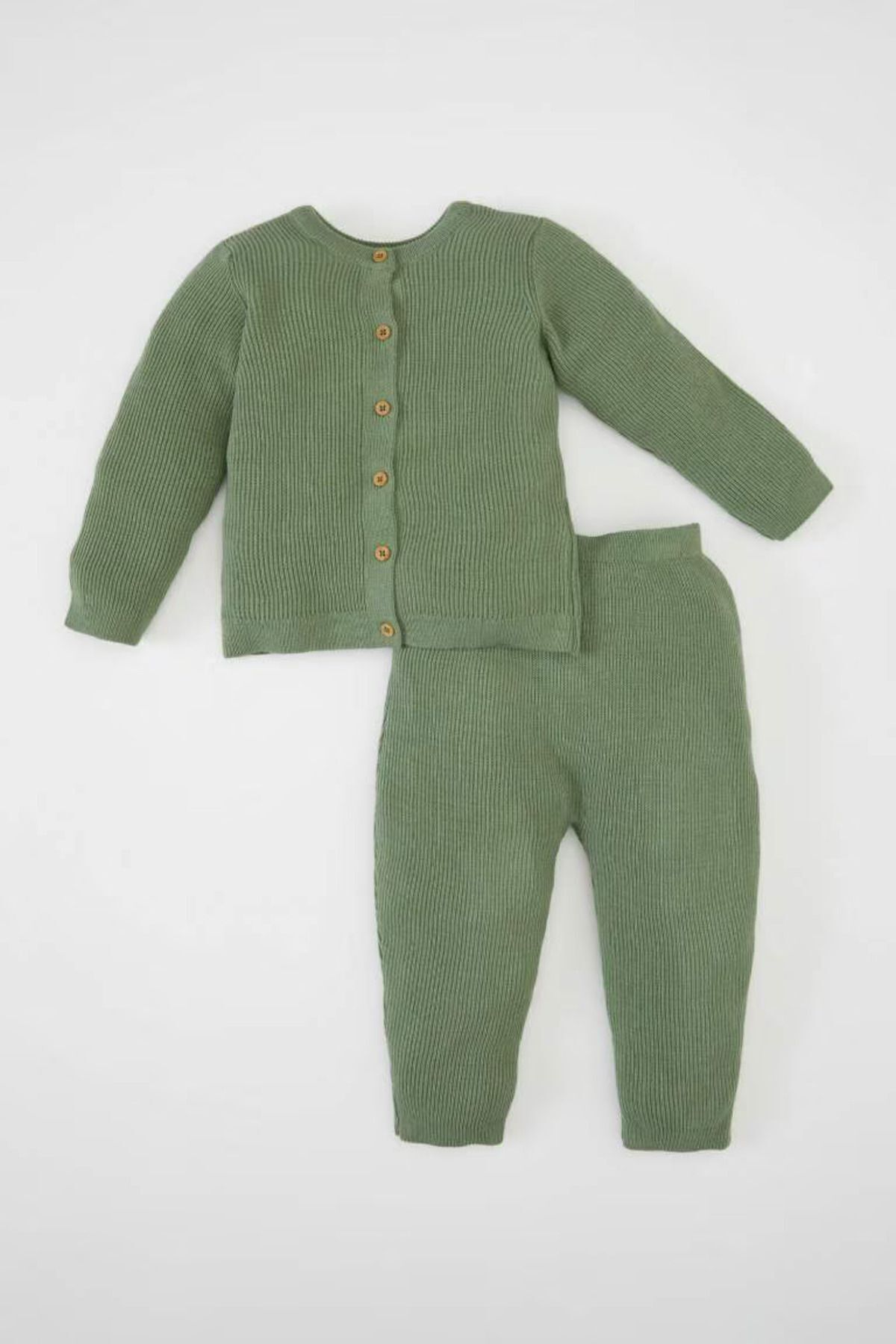 DEFACTO Baby Boy Long Sleeve Buttoned Cardigan Bottom 2-Piece Set