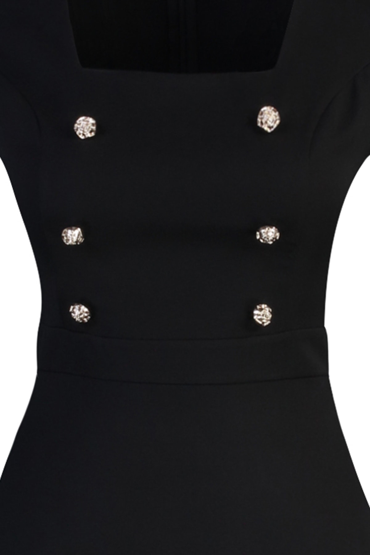 Rochie tesuta Trendyol Black cu nasturi