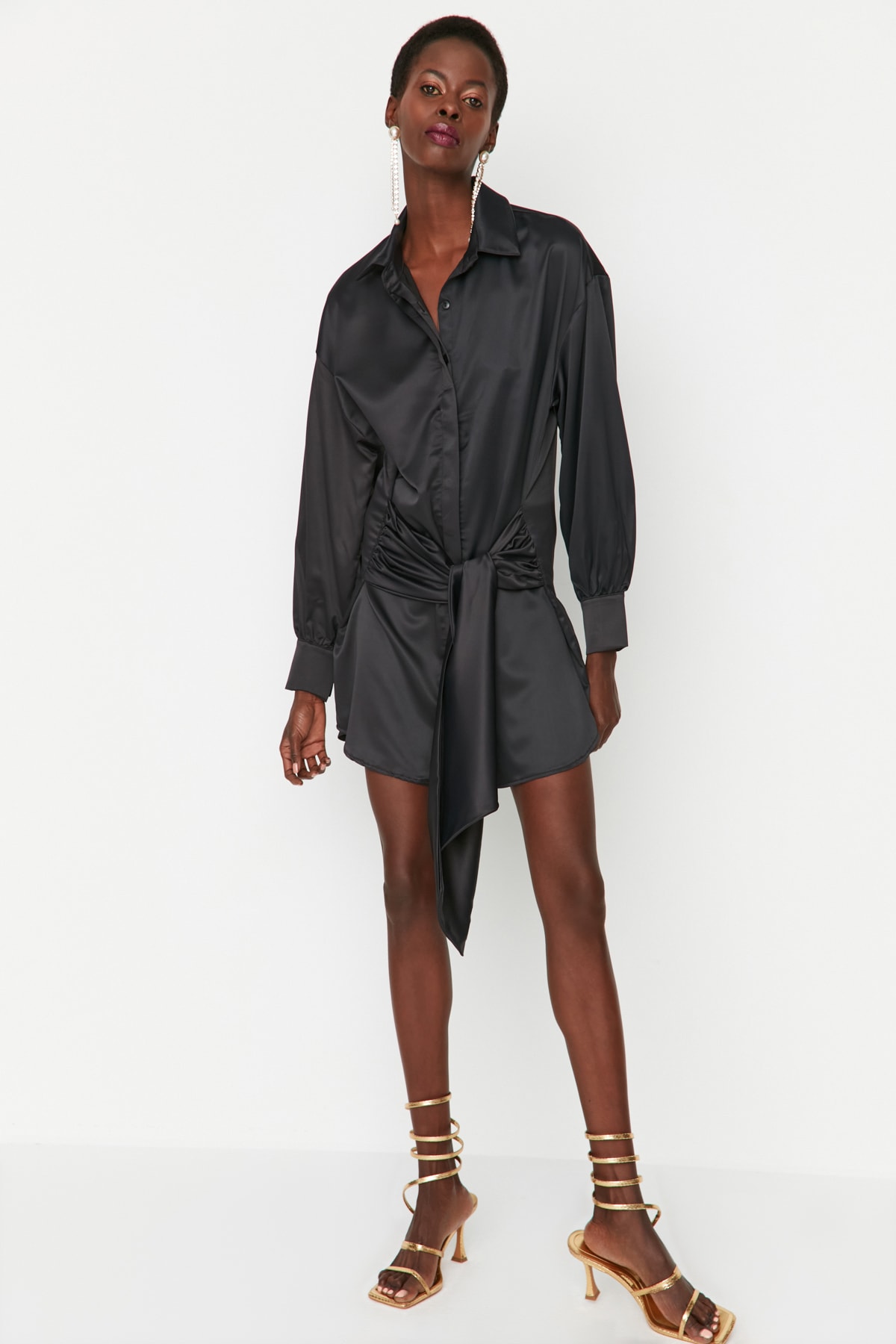 Trendyol Black Lace Detailed Dress