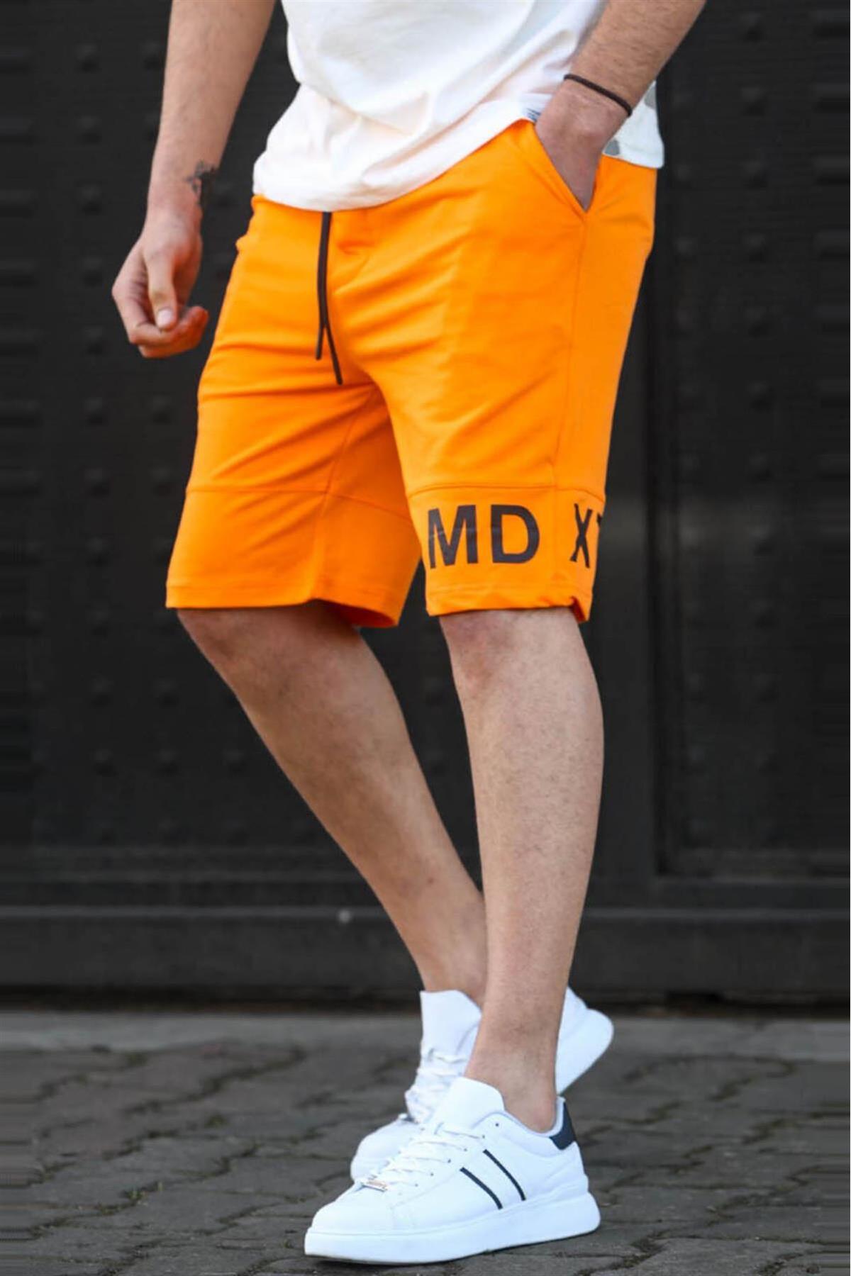Madmext Men's Orange Printed Bermuda Shorts 5493