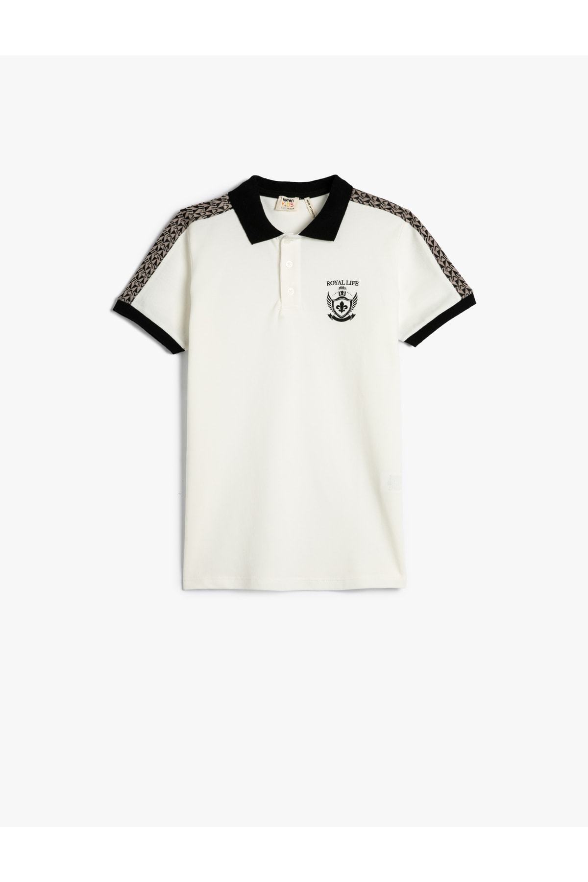 Levně Koton Short Sleeve Polo T-Shirt with Buttons and Stripe Detail.