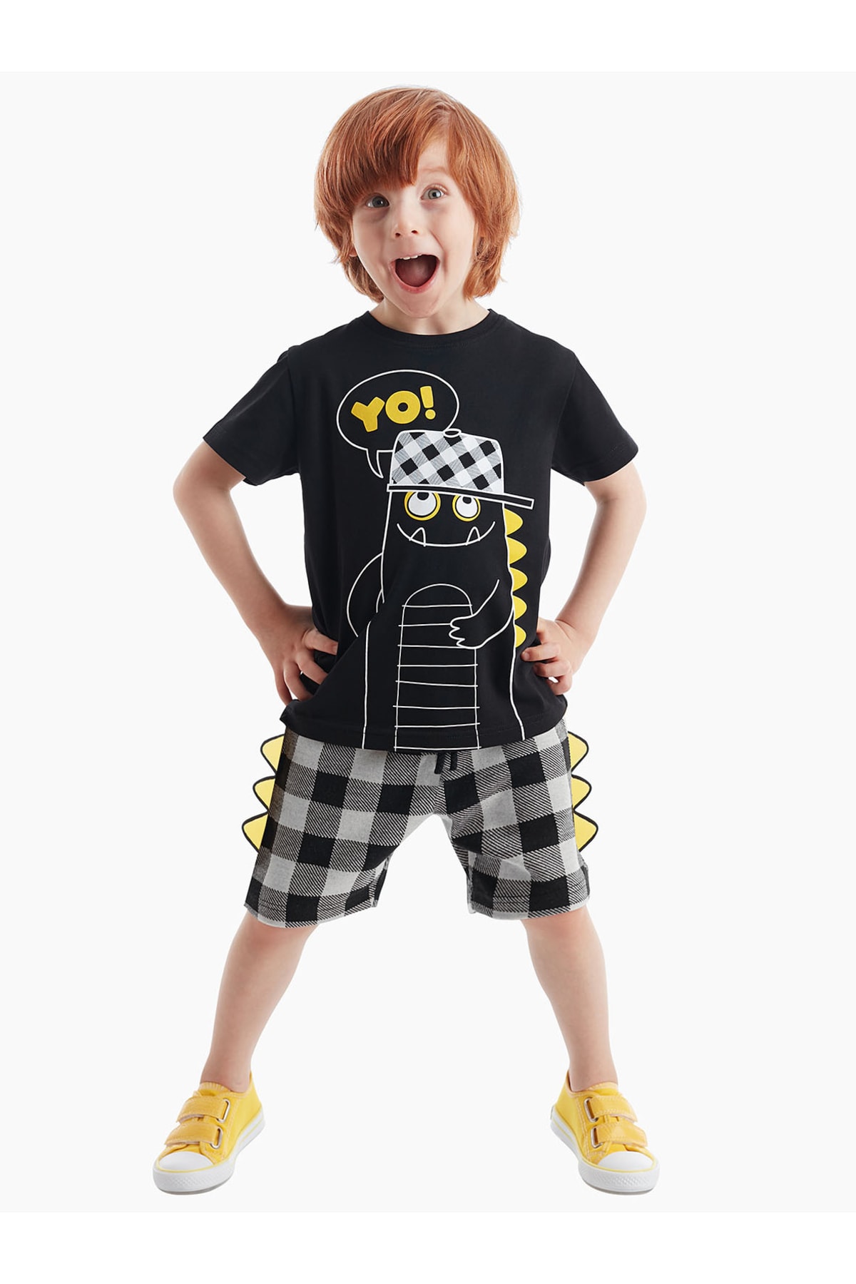 Denokids Yo Dino Boys T-shirt Shorts Set