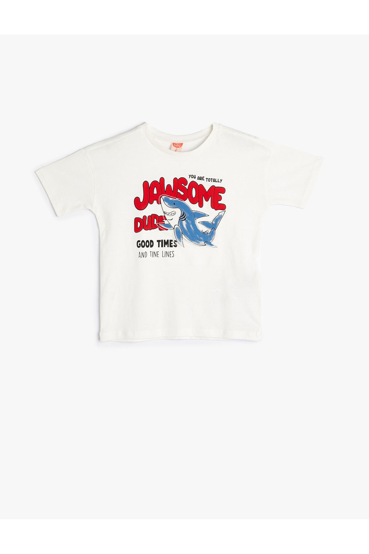 Levně Koton T-Shirt Short Sleeve Crew Neck Shark Printed Cotton