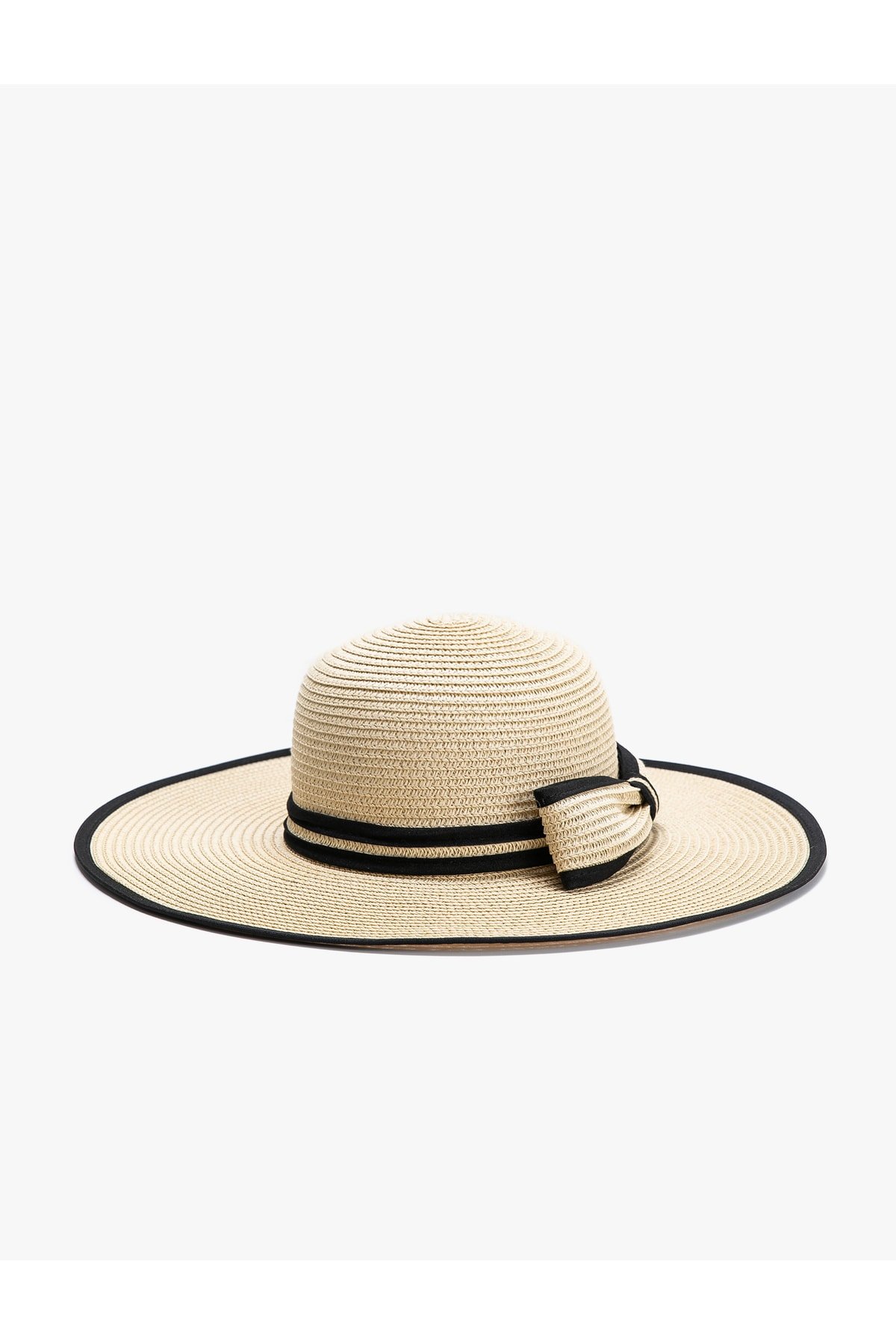 Koton Straw Hat Sombrero with Ribbon Detailed Piping