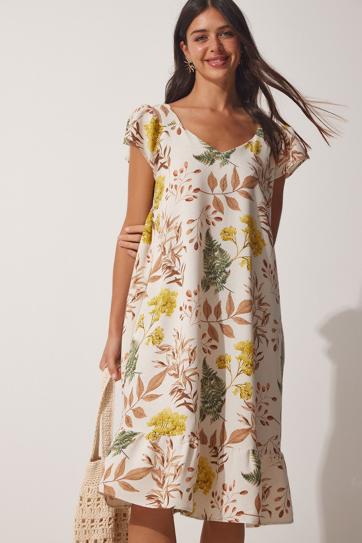 Fericirea İstanbul femei crem biscuit model lenjerie rochie de vară