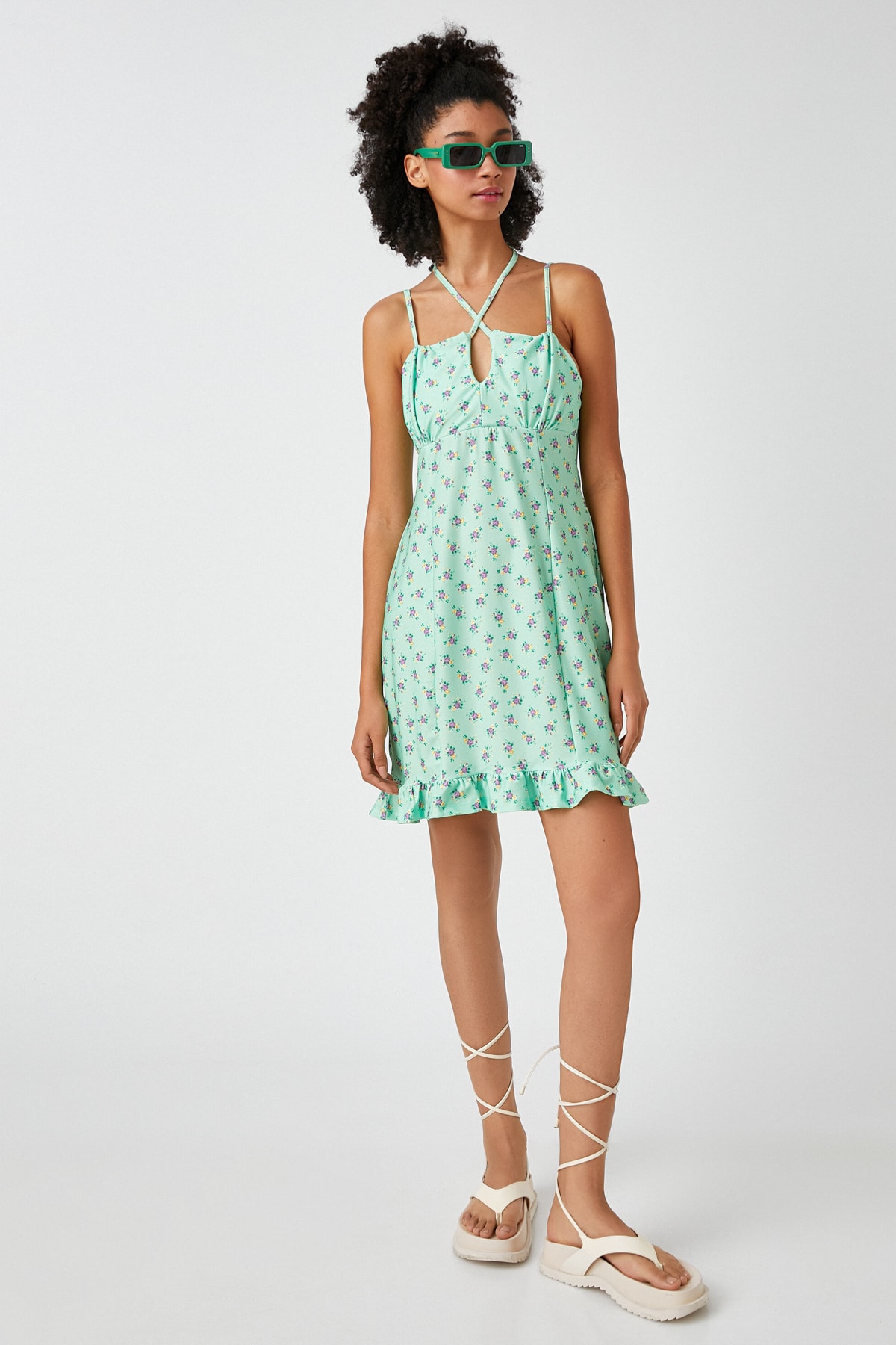 Rochie mini cu bretele subțiri Koton