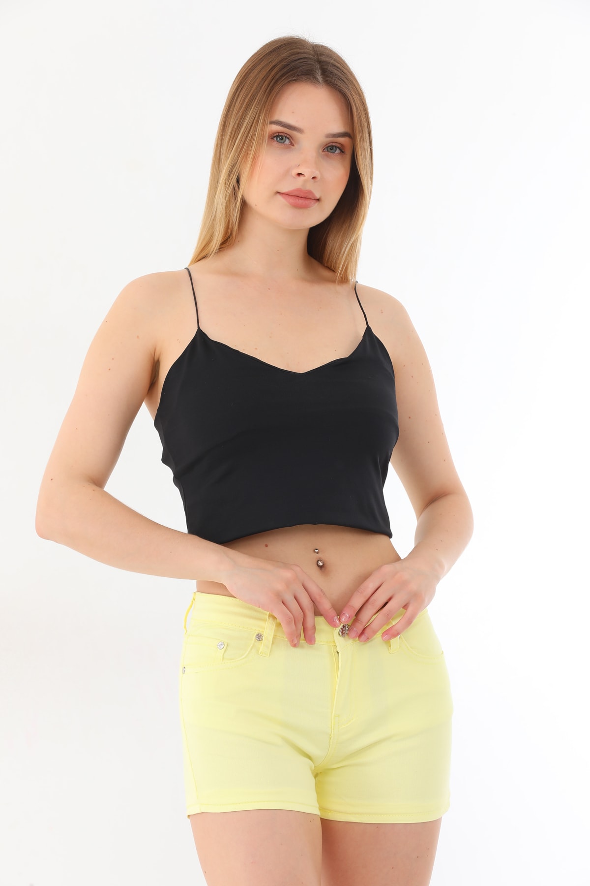 BİKELİFE Mini High Waist Lycra Stretchy Cotton Shorts & Bermuda
