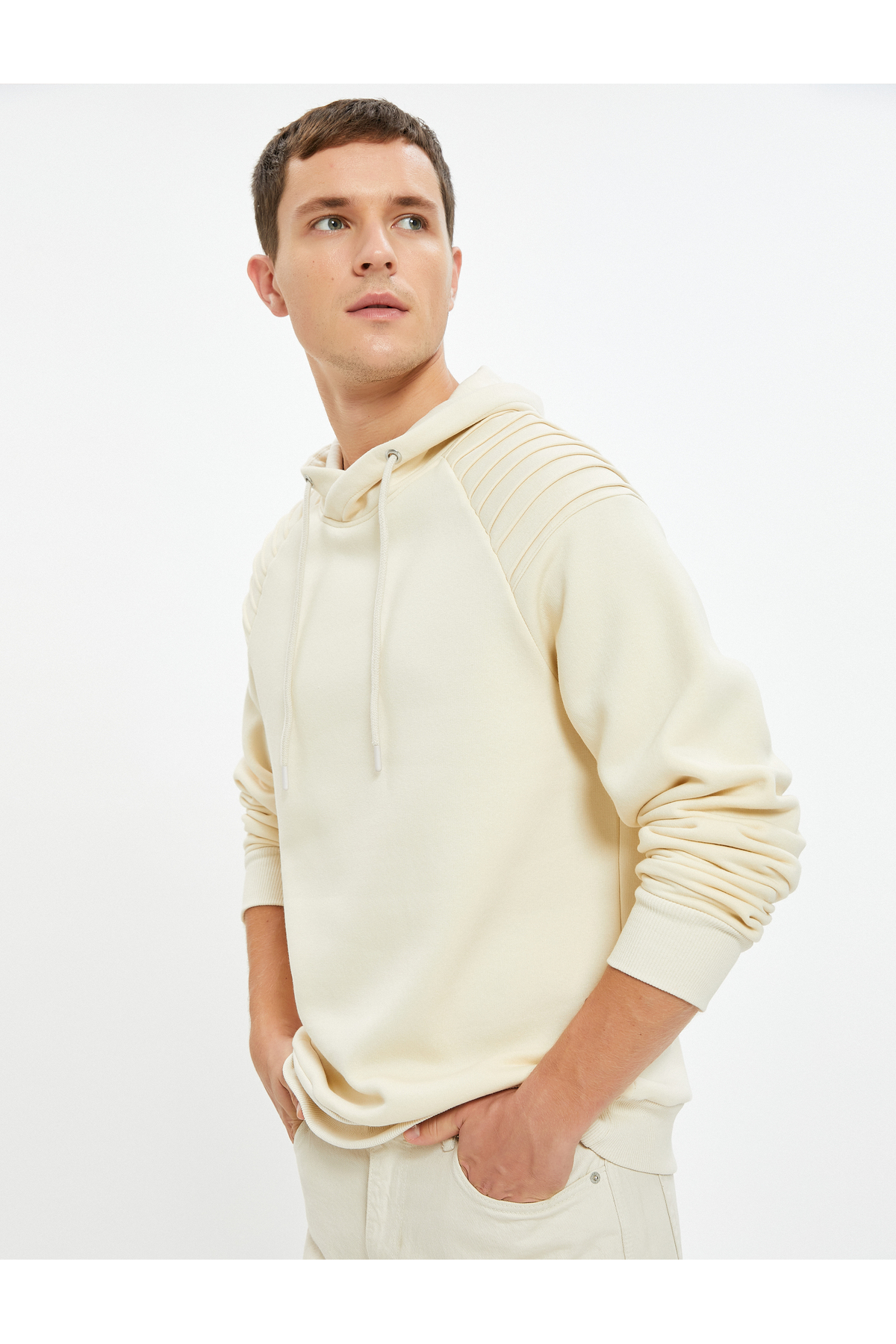 Levně Koton Shawl Collar Basic Sweatshirt Layer Detailed Long Sleeve Raised