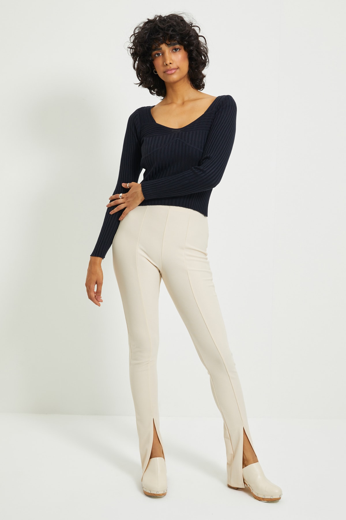 Trendyol Navy Blue Knitted Detailed Knitwear Sweater