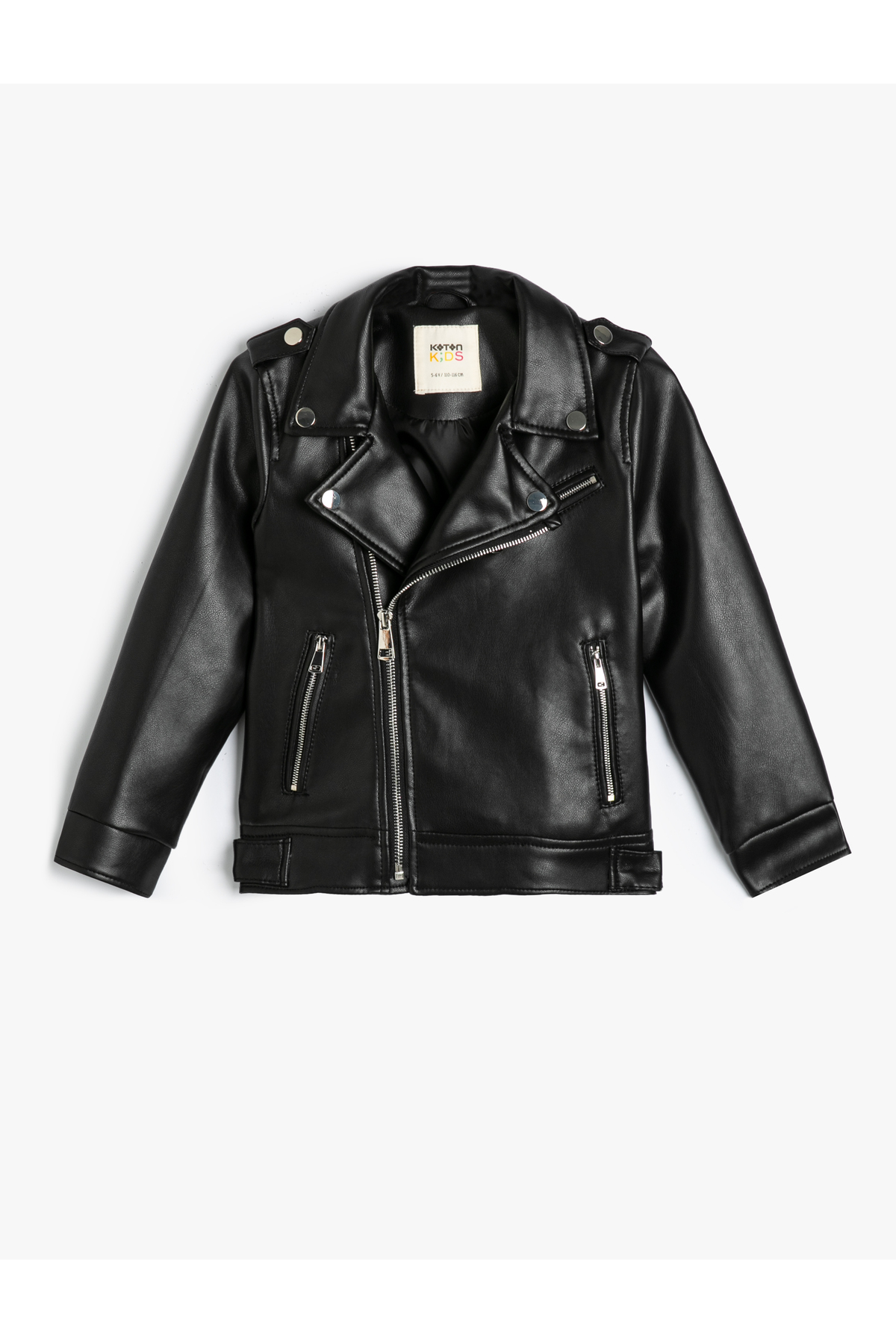 Koton Faux Leather Jacket Zipper Double Breasted With Pocket