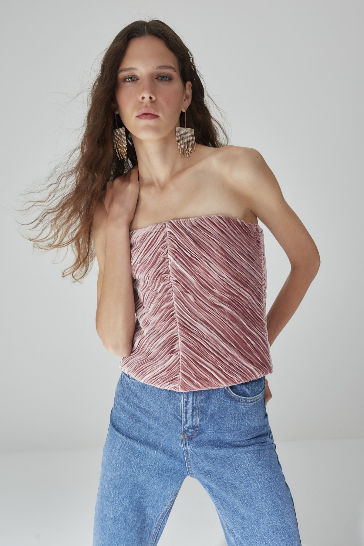 Trendyol Crop Top - Pink - Plain