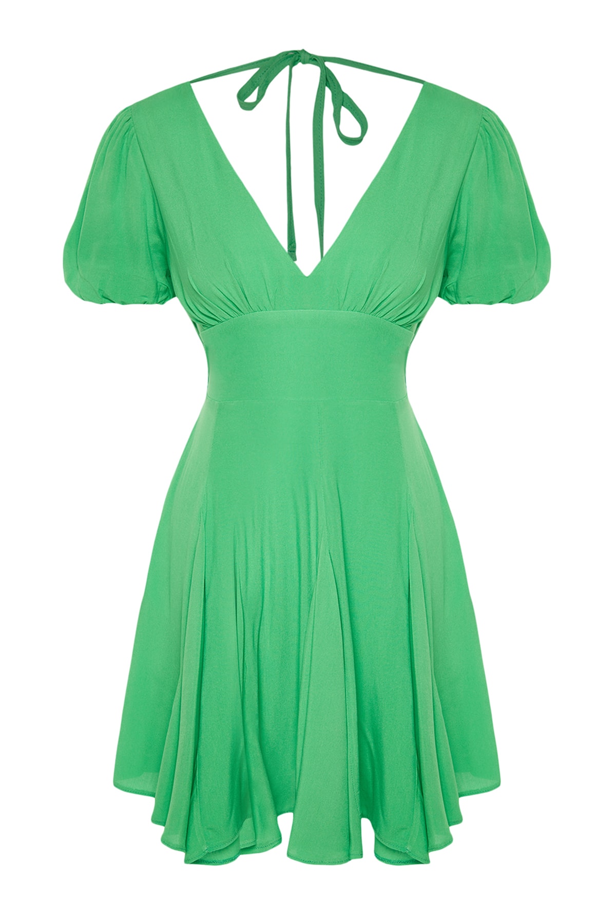 Rochie de plajă mini țesută verde trendyol