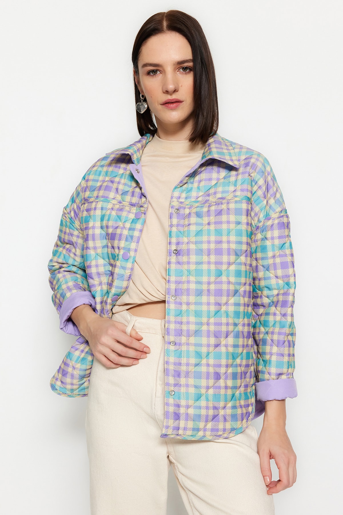 Trendyol Winter Jacket - Purple - Basic