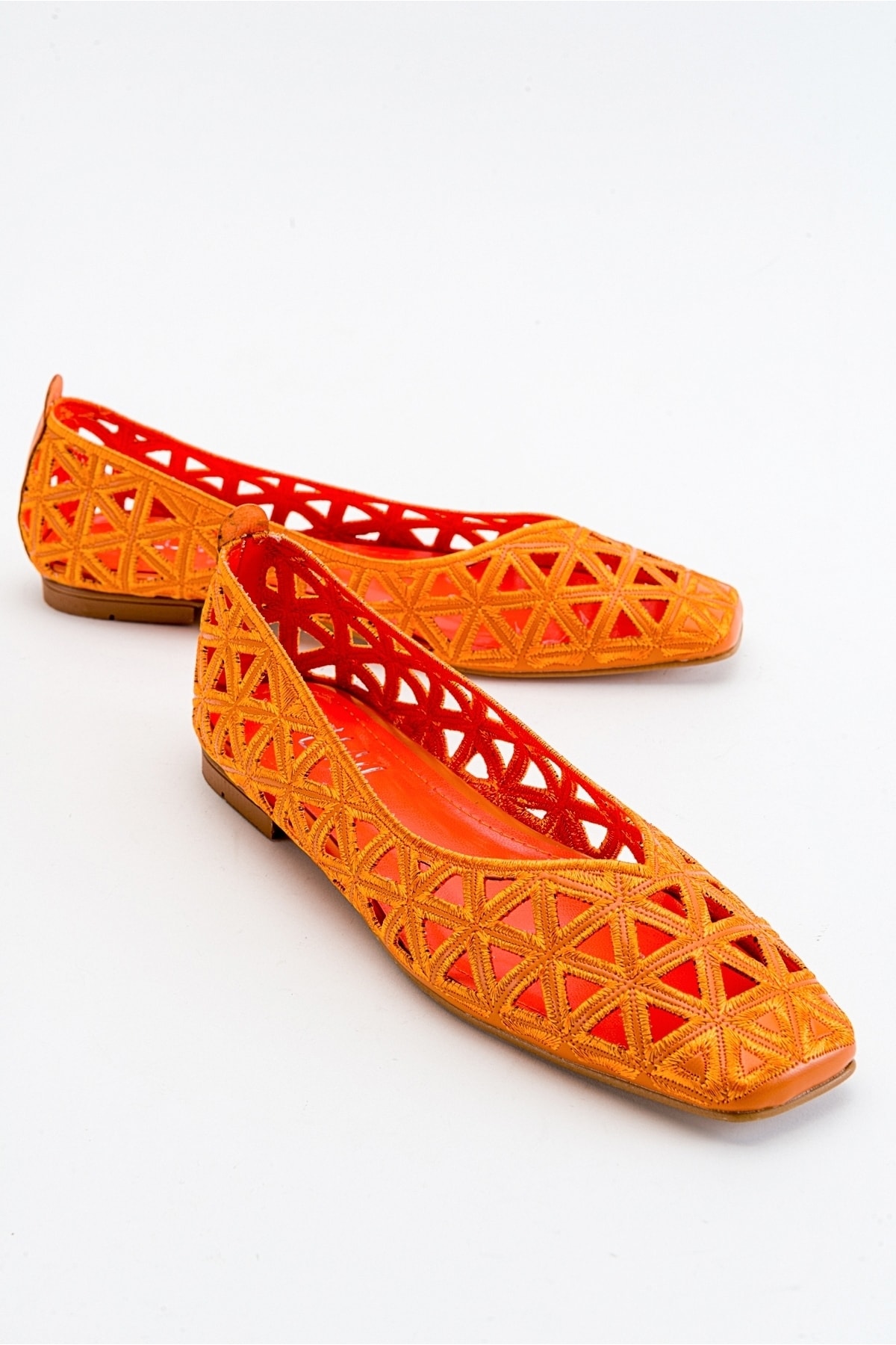 Levně LuviShoes Bonne Women's Orange Flat Shoes