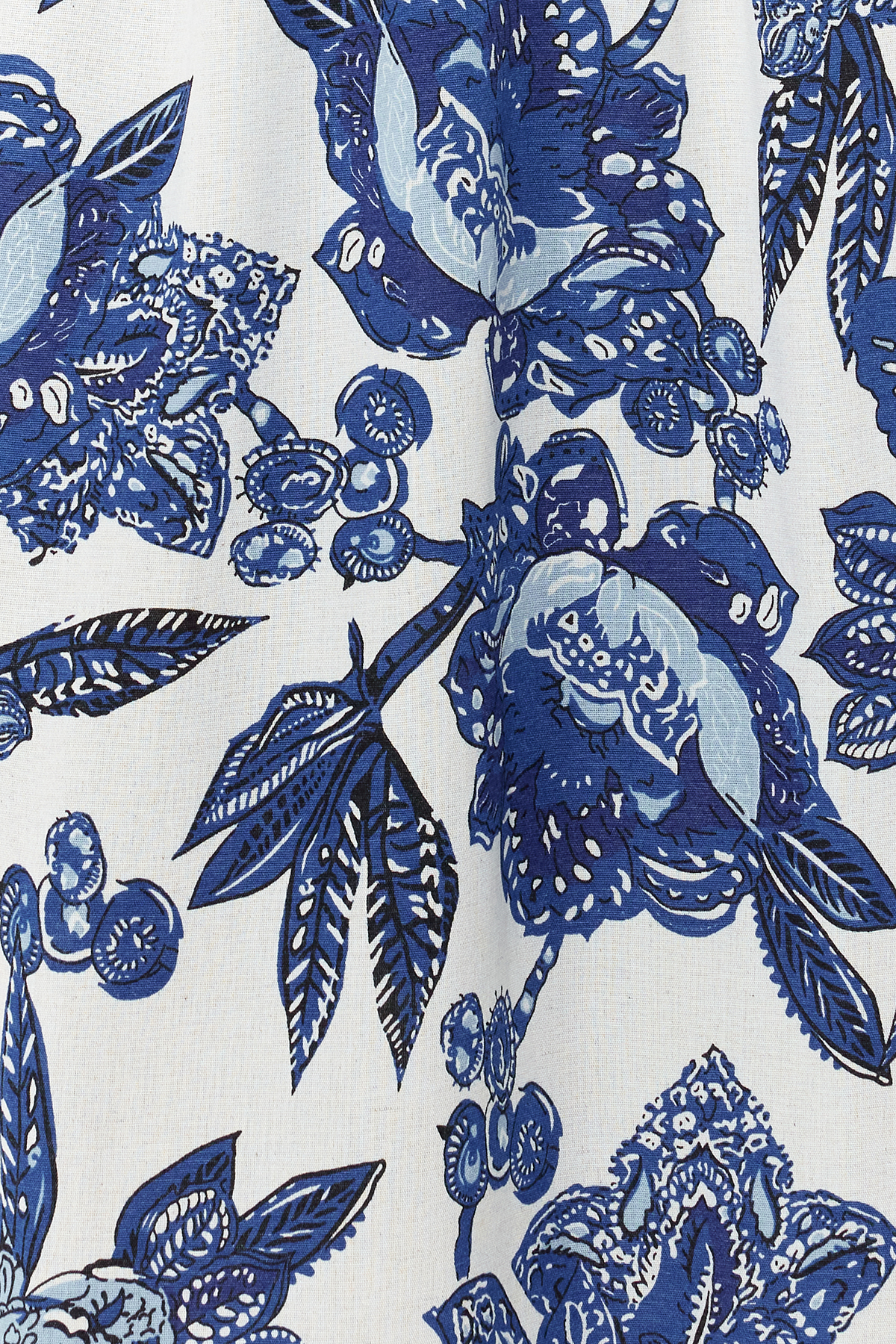 Trendyol Blue Floral A-Line Double-Breasted Midi Woven Dress