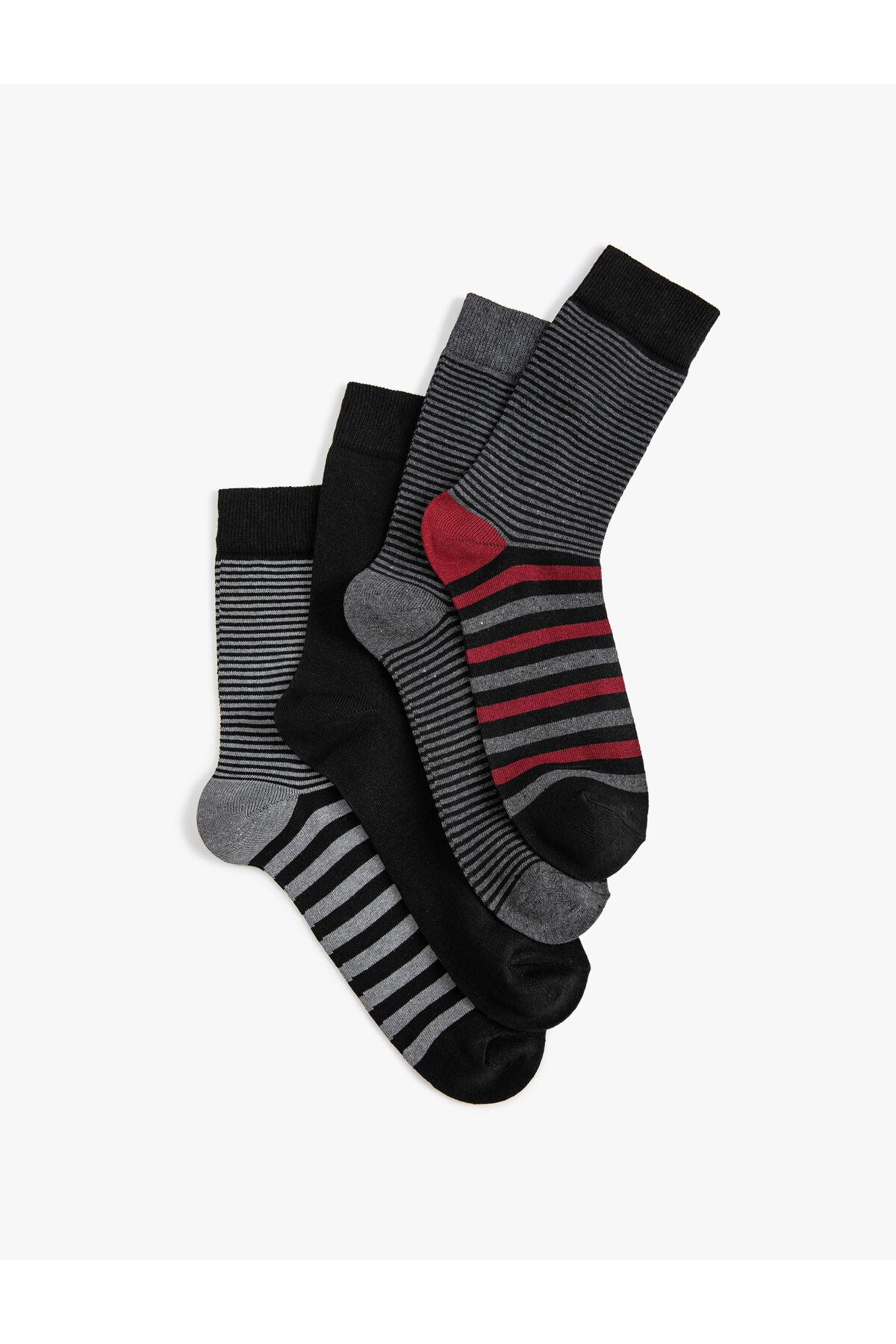Koton 4-Piece Striped Socks Set Multi Color