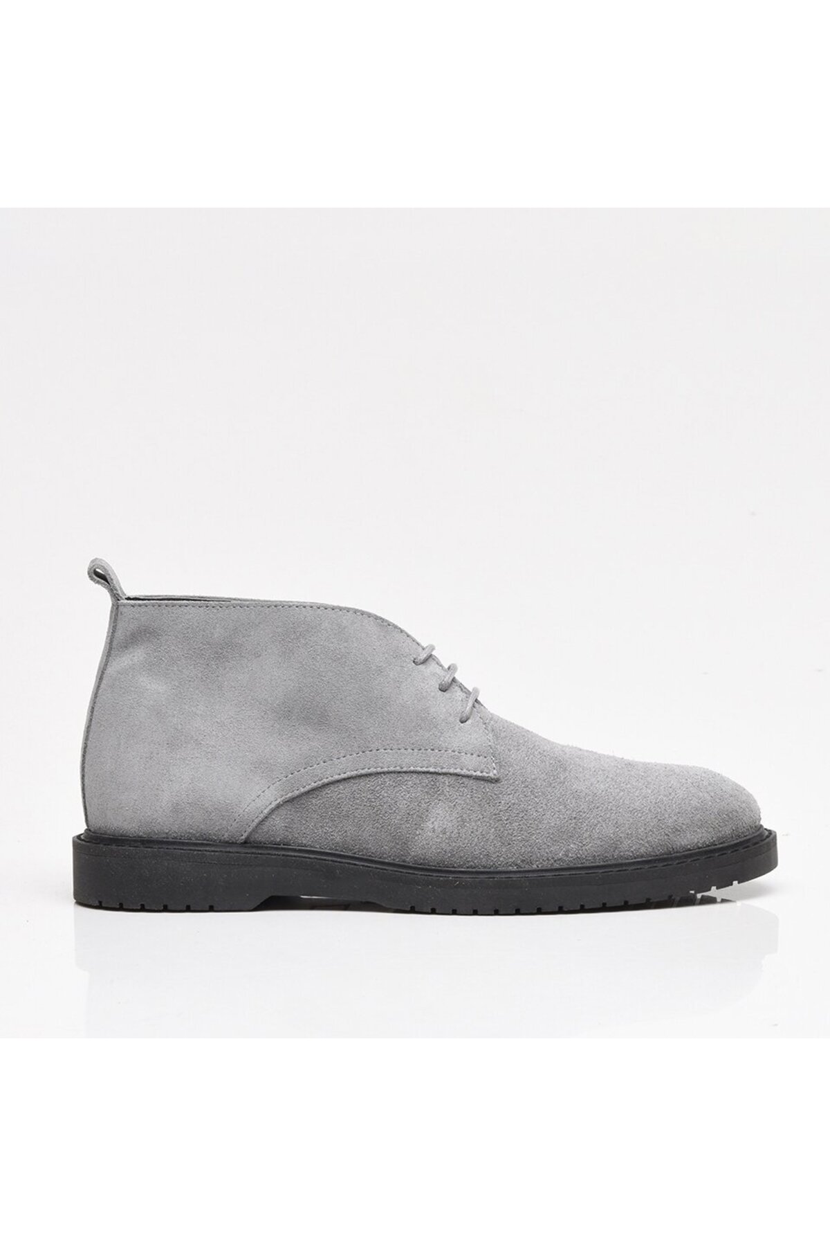 Levně Hotiç Genuine Leather Gray Men's Casual Boots