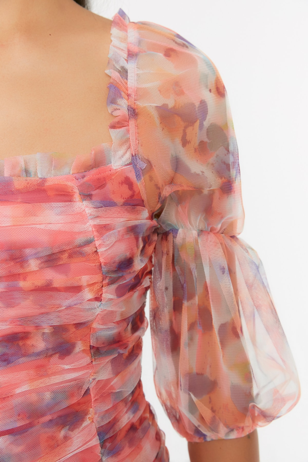 Rochie de seara detaliata multicolora Trendyol