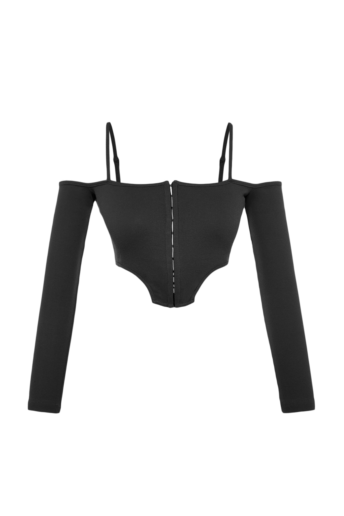 Trendyol Black Crop Knitted Blouse