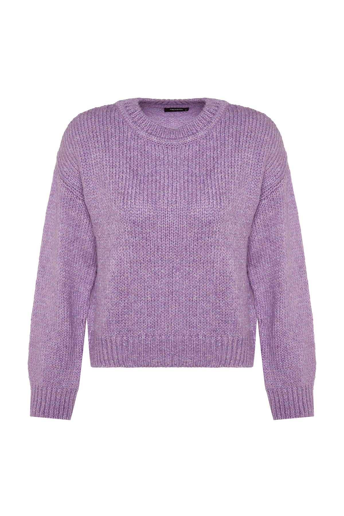 Trendyol Lilac Wide Fit Soft Textured Basic Knitwear Sweater