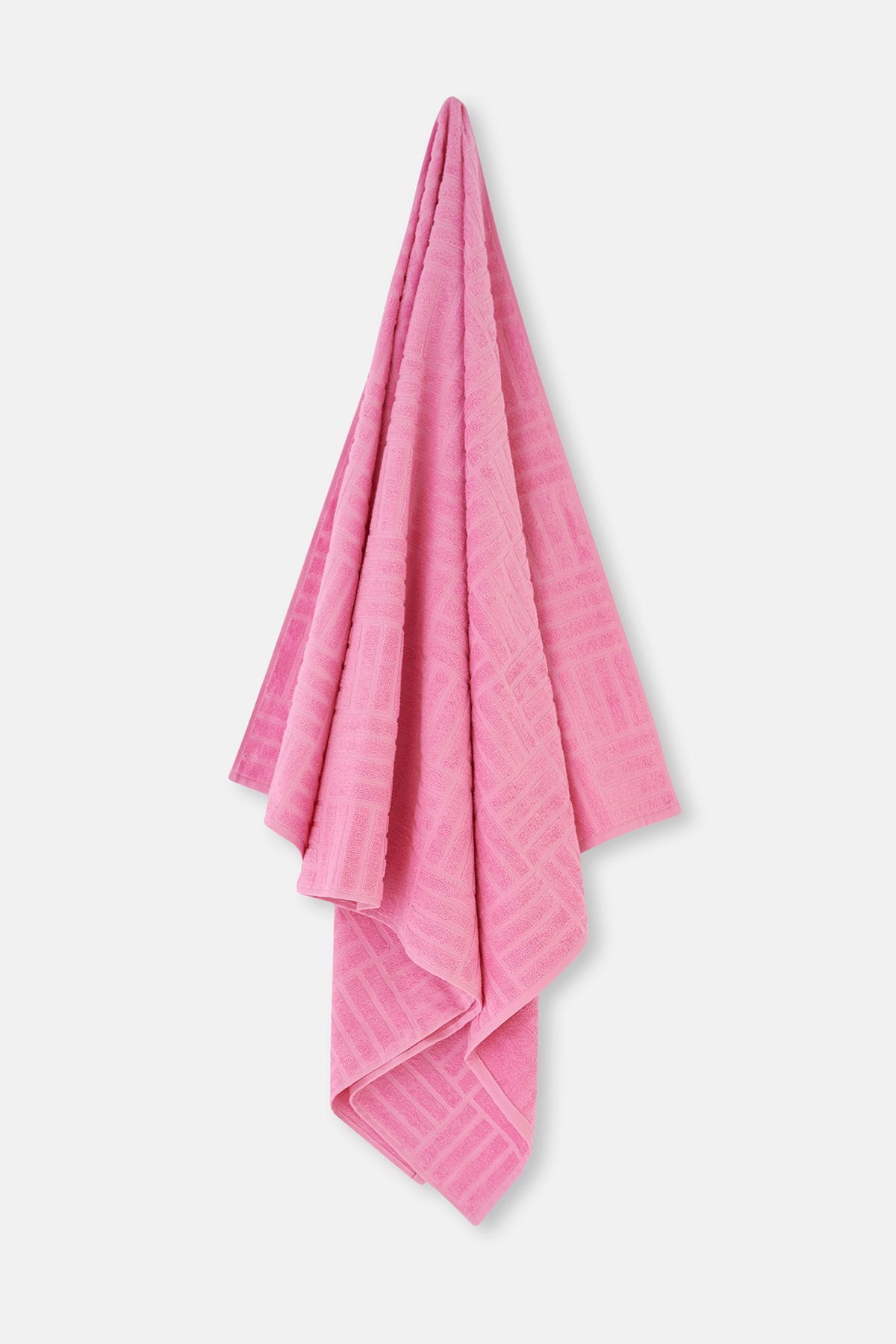 Dagi Pink Line Textured Solid Color Towel 85X150