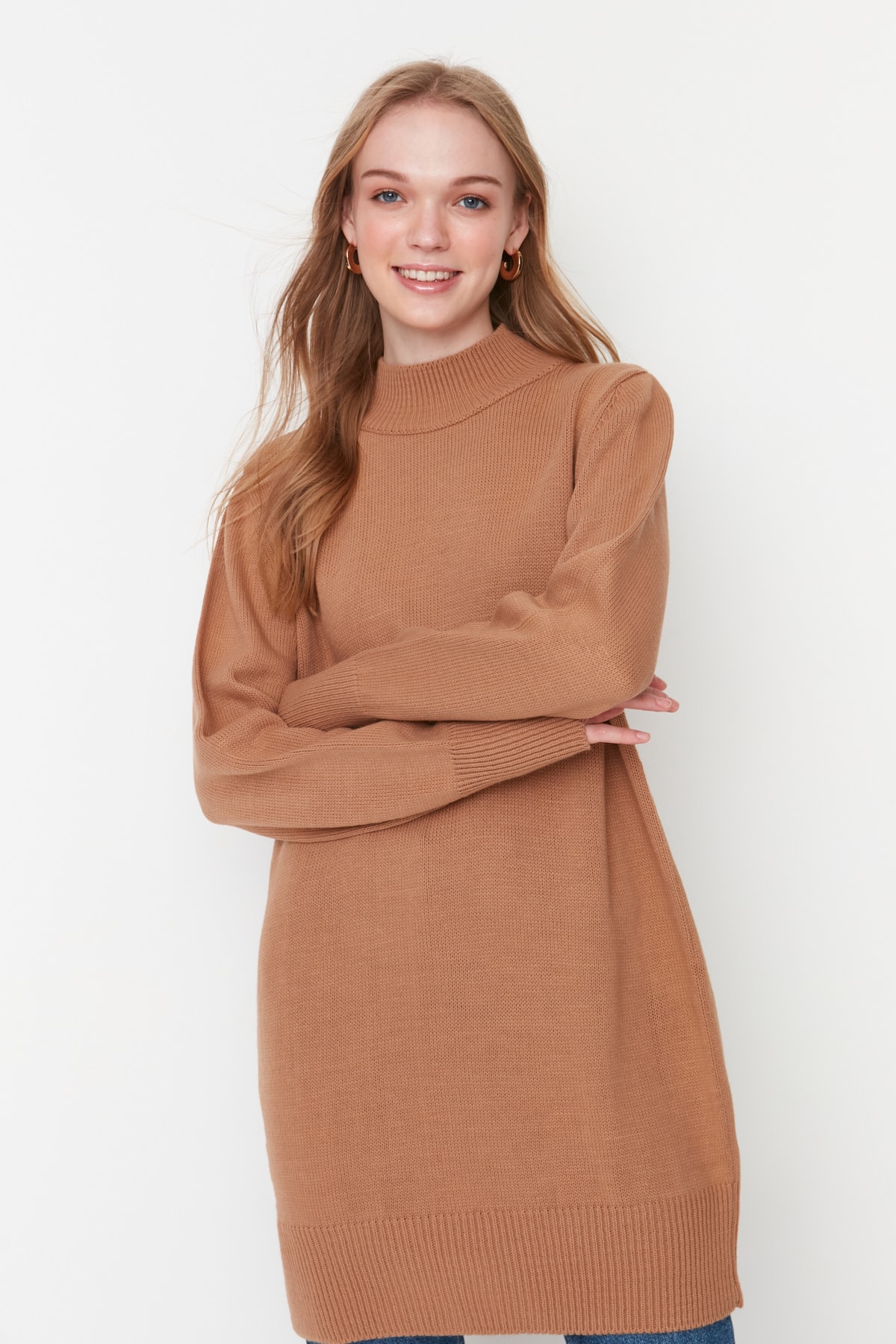 Trendyol Sweater - Brown - Regular fit