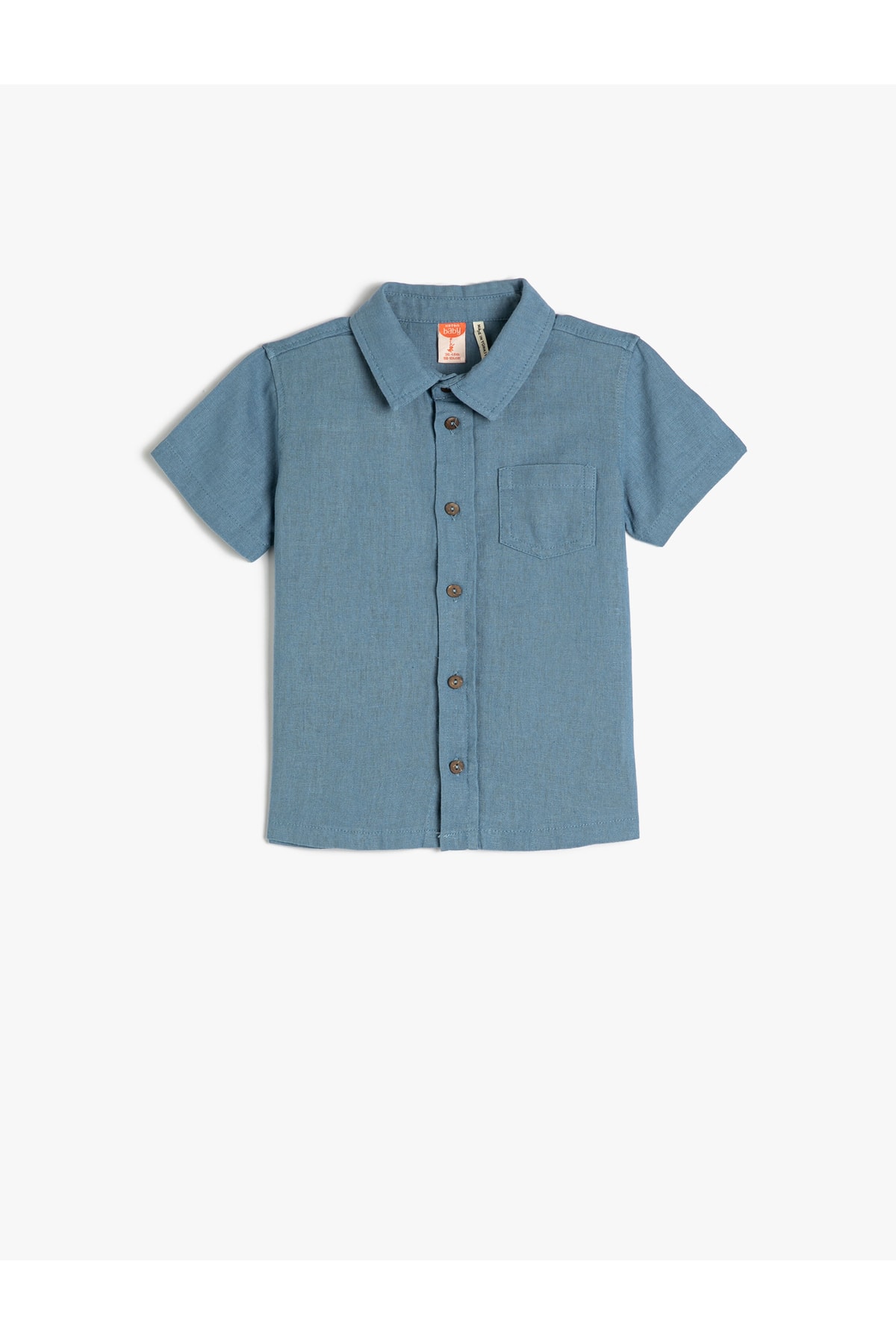 Levně Koton Shirt Linen Blended Short Sleeve Single Pocket Detailed