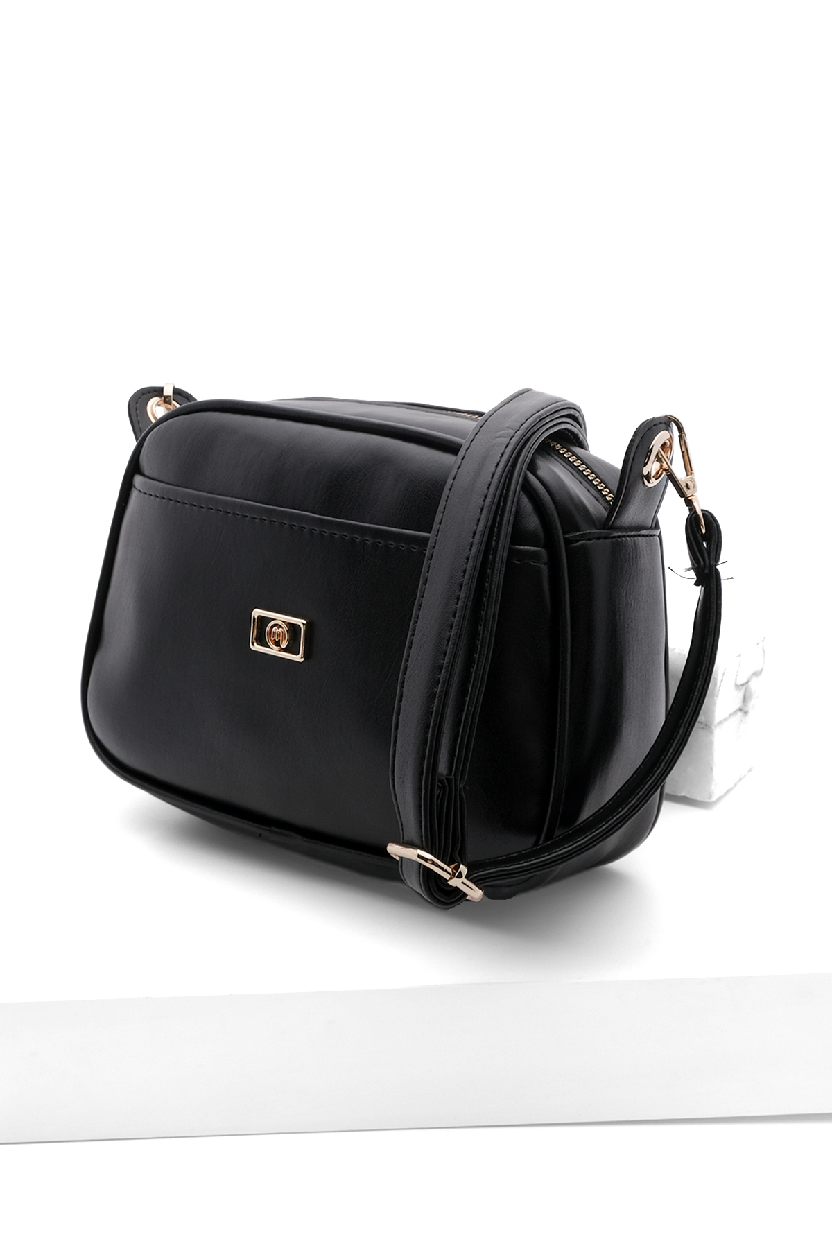 Levně Marjin Women's Adjustable Straps Shoulder Bag Fosa Black