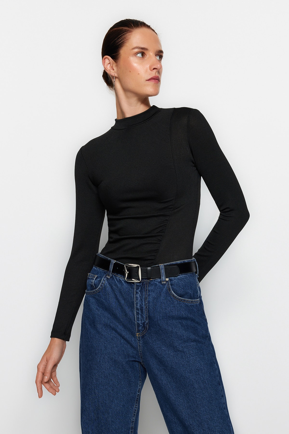 Trendyol Blouse - Black - Slim fit